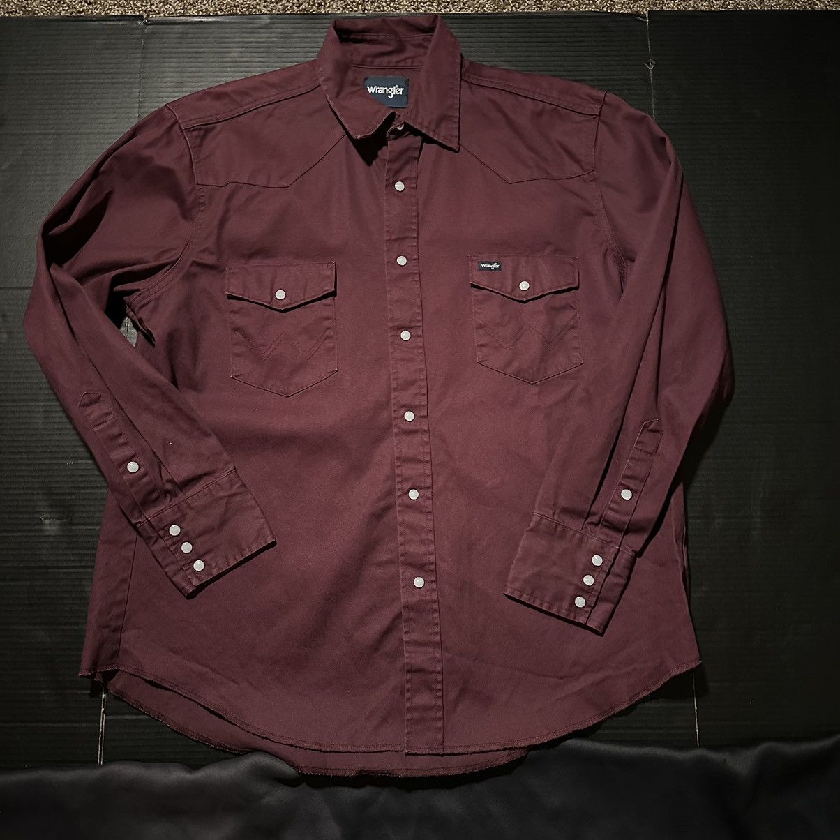 Chemise Vintage Wrangler Années 90 - Taille US 35 Violet Sarcelle Rayée - Occasion Très Bon état