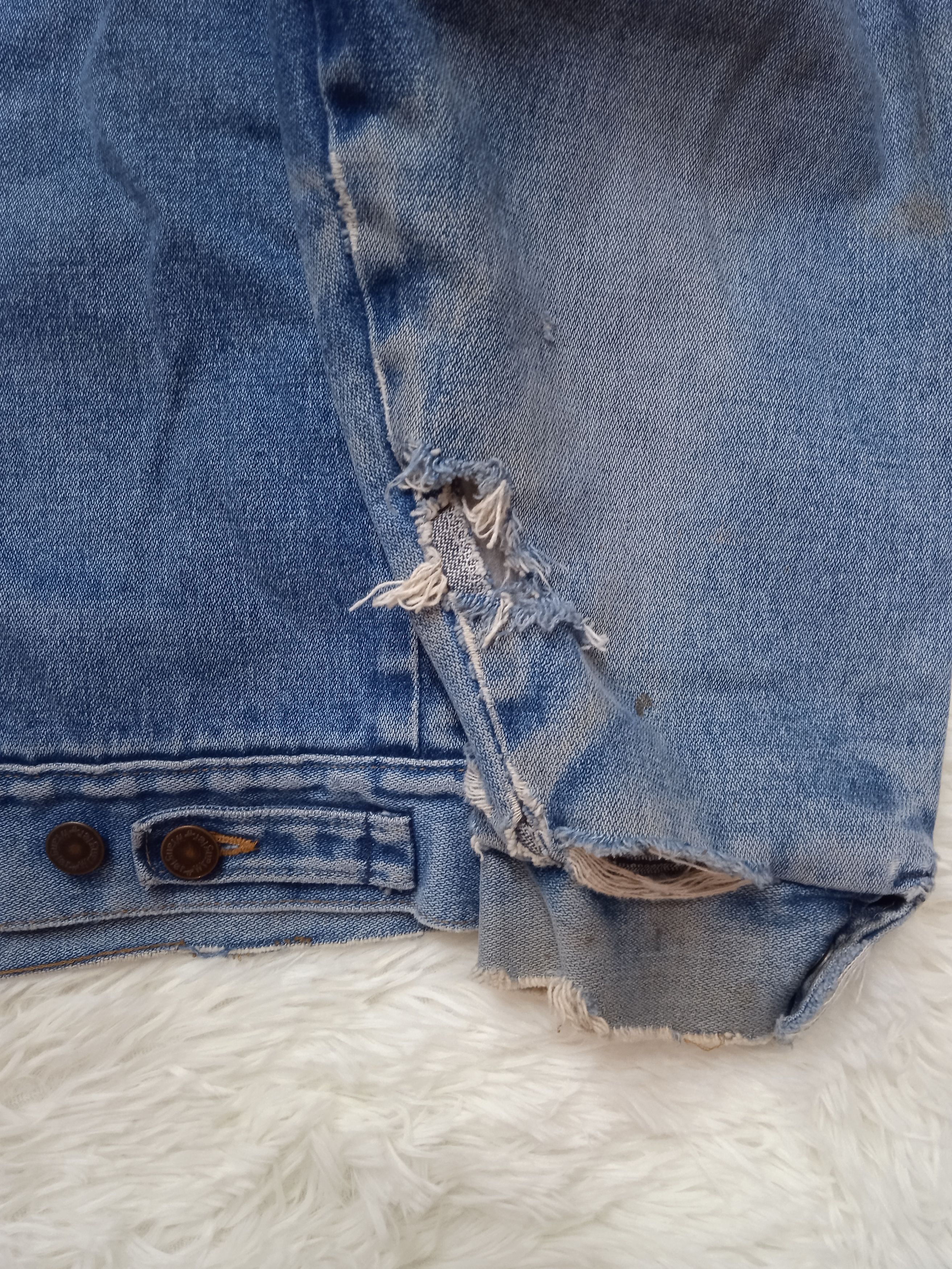 Vintage Thrashed Vintage 80s Wrangler Denim Blanket Lined Jacket Size US L / EU 52-54 / 3 - 5 Thumbnail