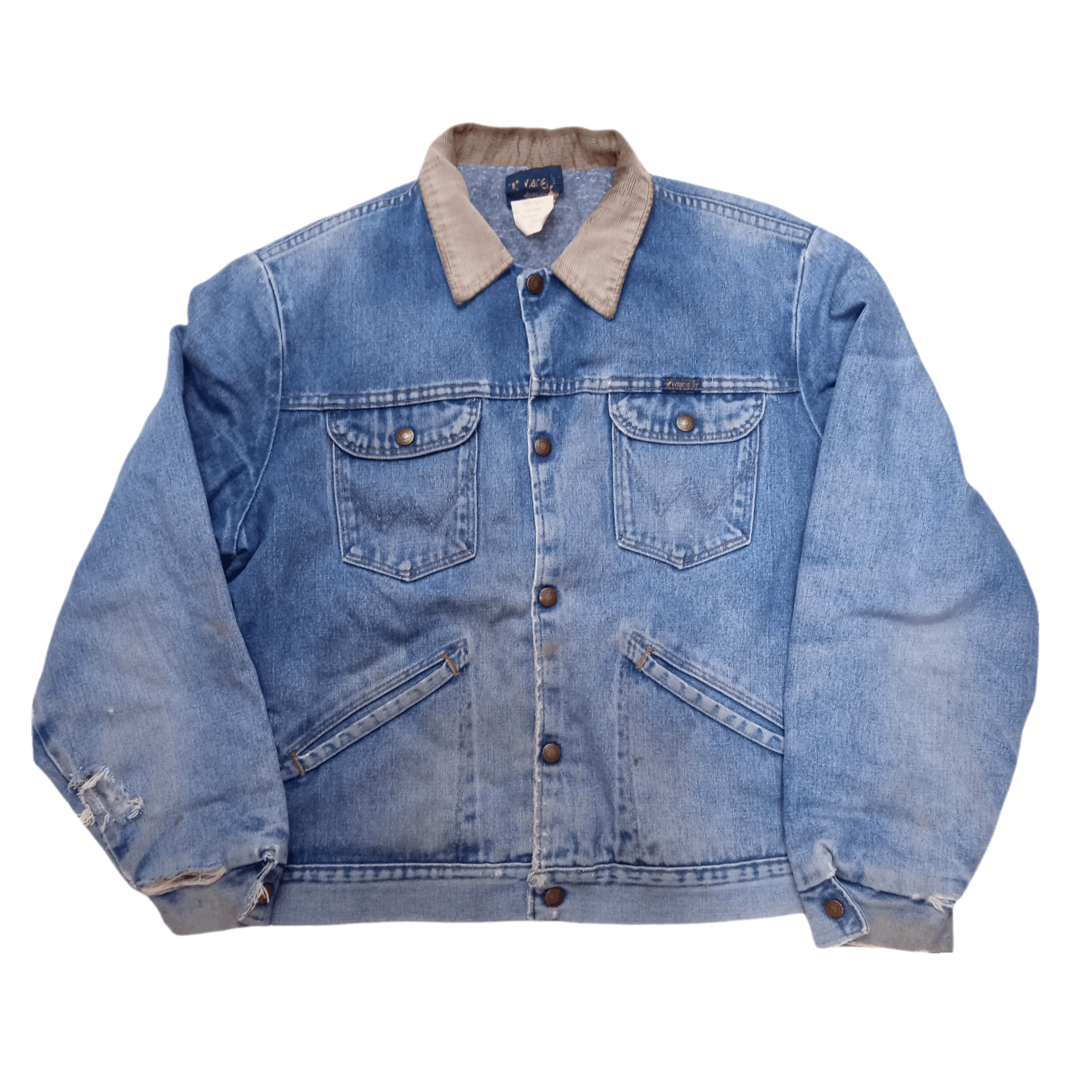 Vintage Thrashed Vintage 80s Wrangler Denim Blanket Lined Jacket Size US L / EU 52-54 / 3 - 1 Thumbnail