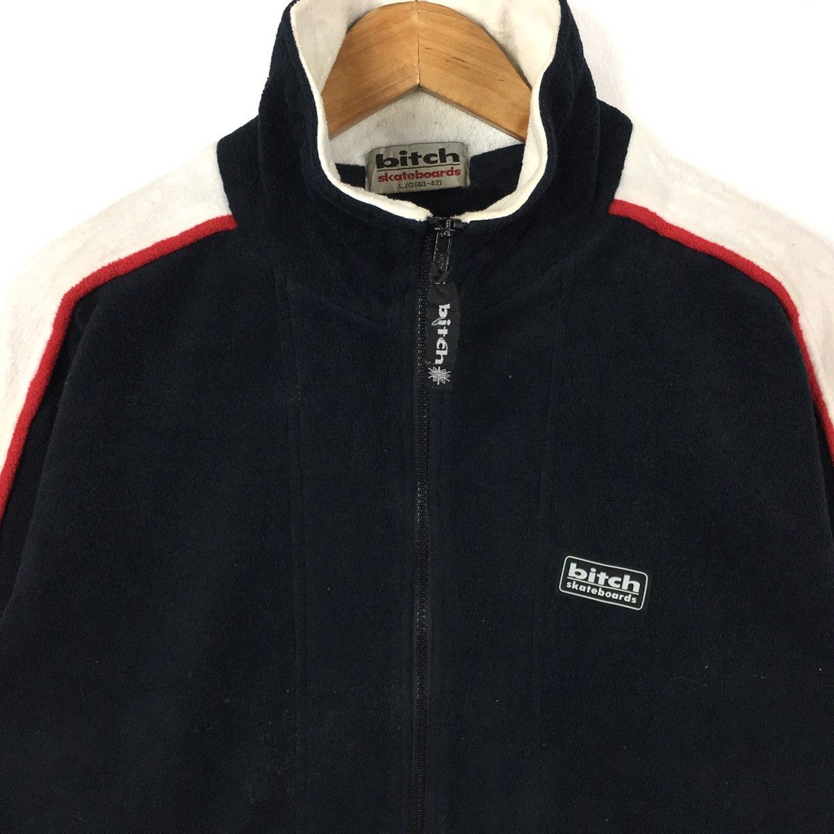 Vintage Vintage BITCH SKATEBOARD STREETWEAR FullZipperFleece Sweater Size US L / EU 52-54 / 3 - 2 Thumbnail