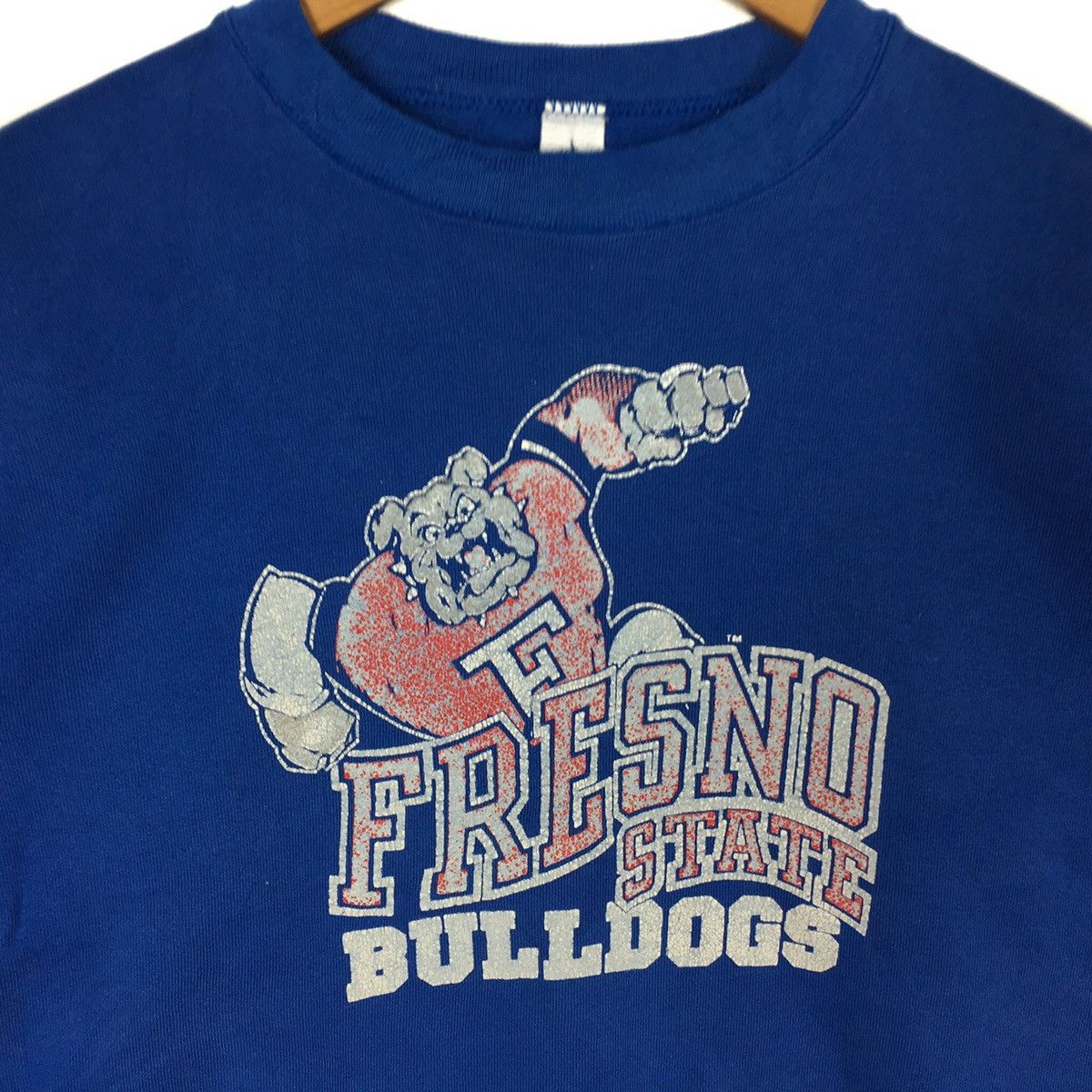 Vintage Vintage 80s FRESNO STATE BULLDOGS Ncaa Sport Blue Sweatshirt Size US M / EU 48-50 / 2 - 2 Thumbnail