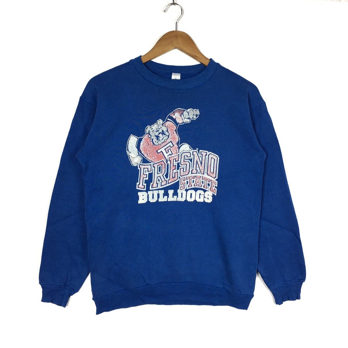 Vintage Vintage 80s FRESNO STATE BULLDOGS Ncaa Sport Blue Sweatshirt Size US M / EU 48-50 / 2 - 1 Thumbnail
