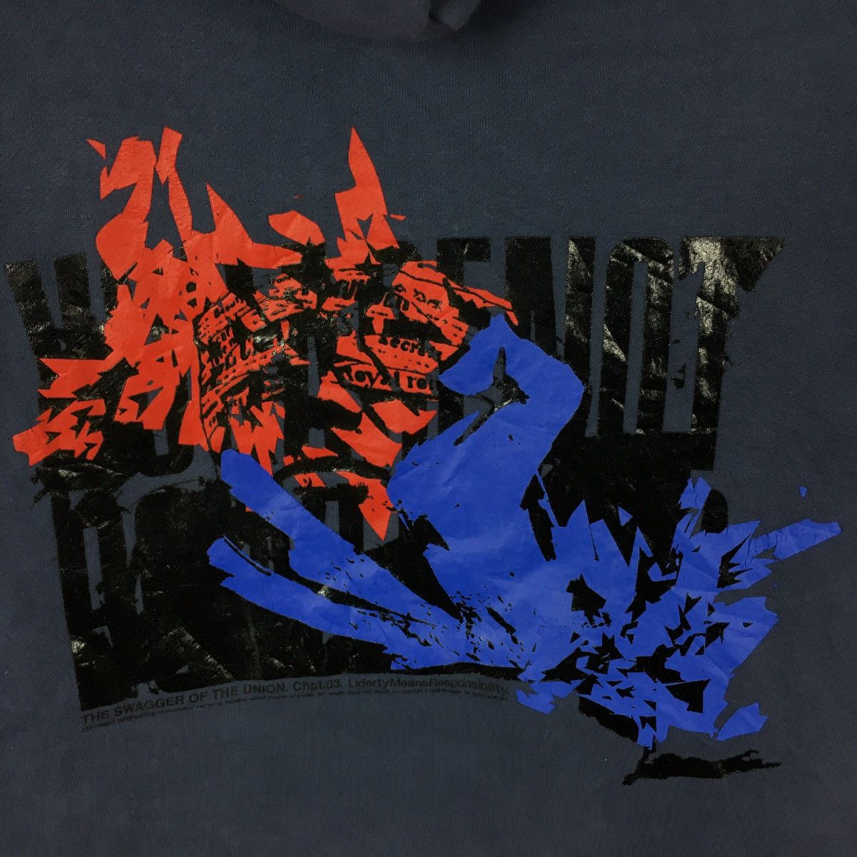 Swagger SWAGGER Japanese Brand You Are Not Powerless Blue Hoodie Size US L / EU 52-54 / 3 - 2 Thumbnail