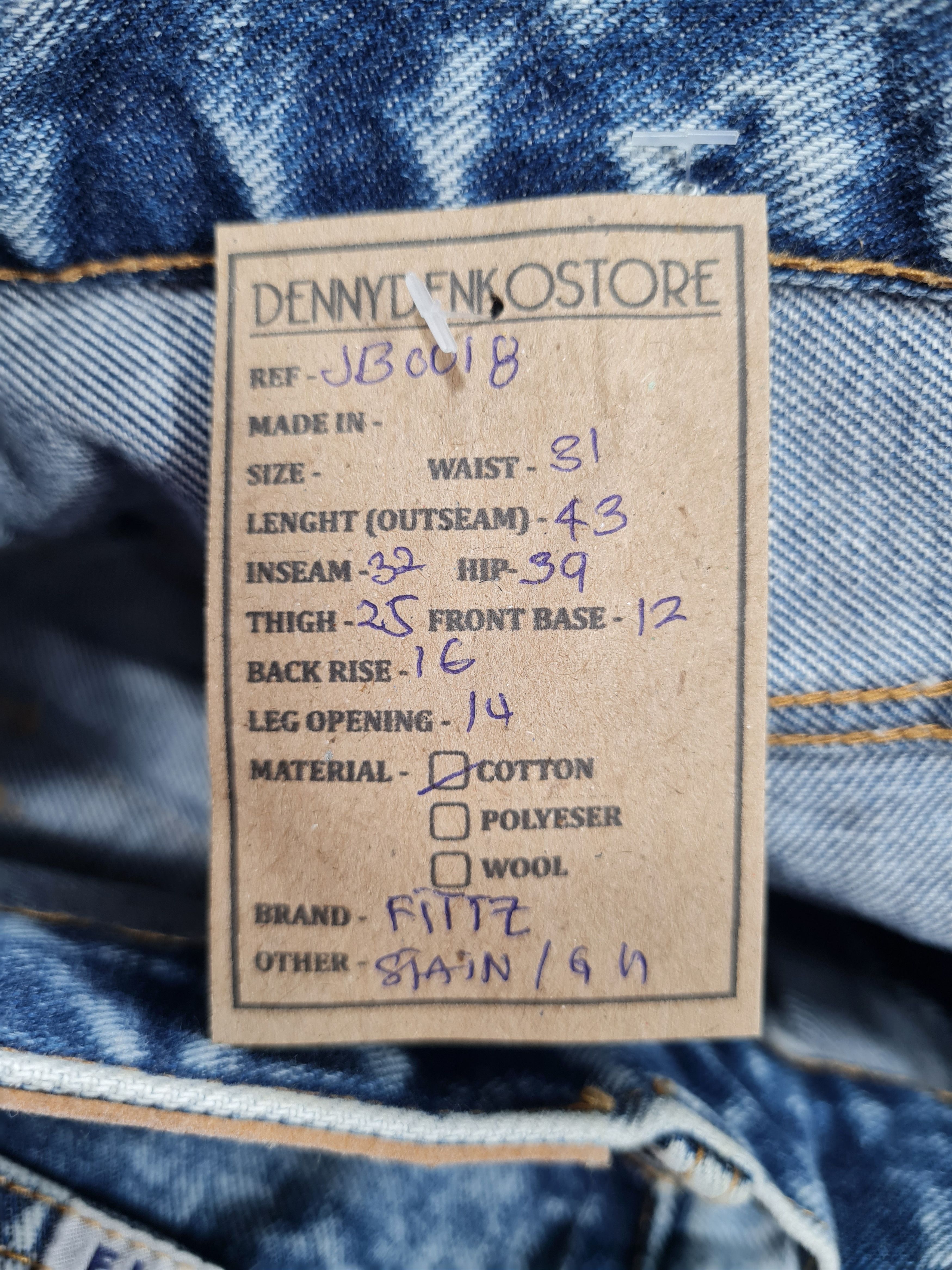 Japanese Brand Vtg Fittz Clothes Stone Wash Carrot Cut 31x32 JB0018 Size US 31 - 13 Thumbnail