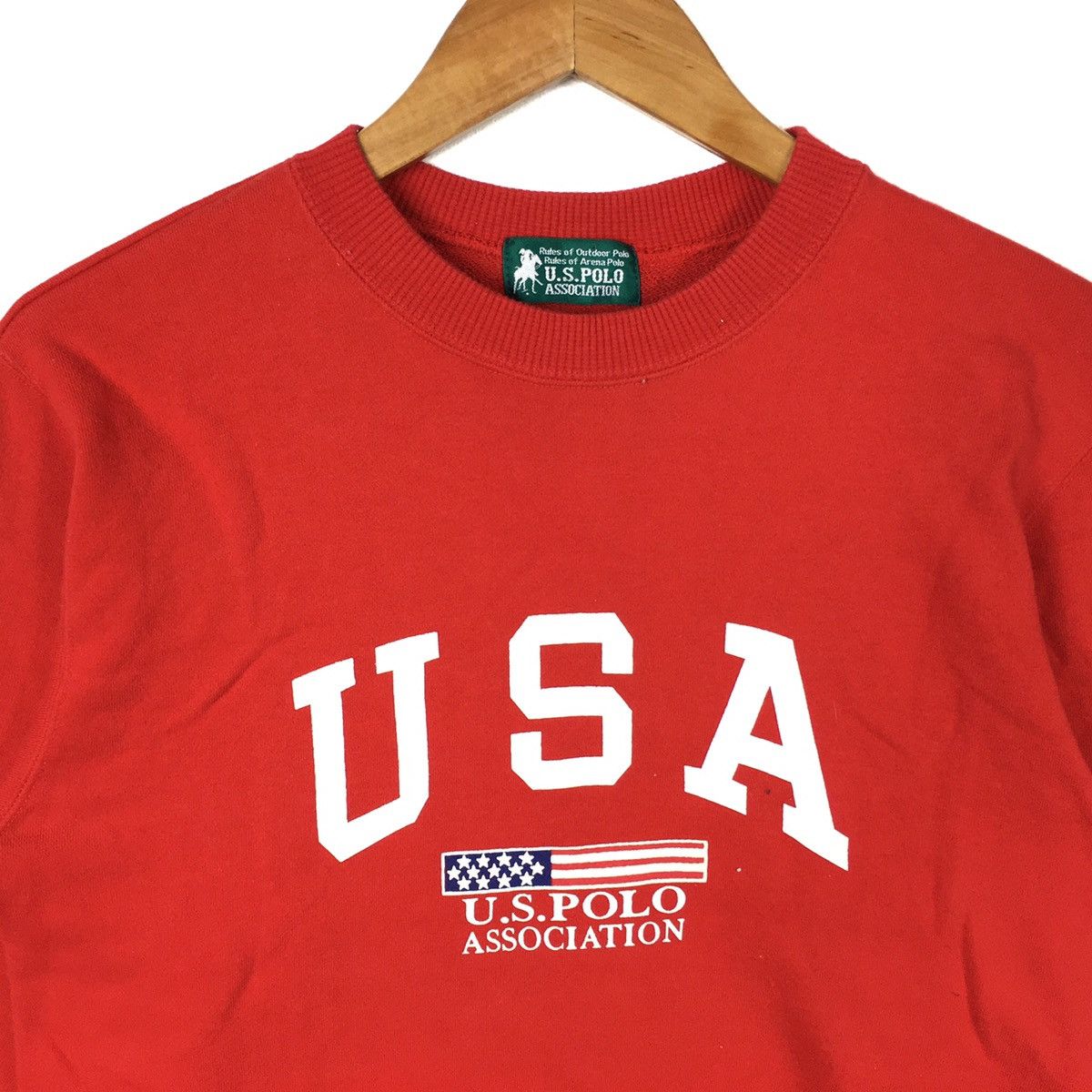 U.S. Polo Assn. U.S POLO ASSOCIATION USA Flag Big Print Red Sweatshirt Size US M / EU 48-50 / 2 - 2 Thumbnail