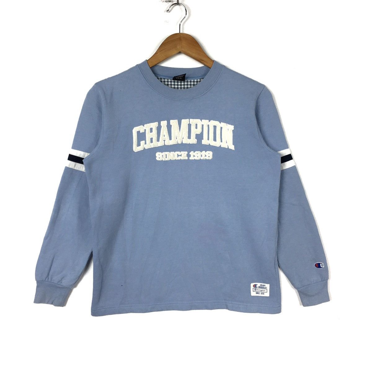 Champion CHAMPION Ringer Sportswear Check Blue Sweatshirt Size US S / EU 44-46 / 1 - 1 Thumbnail