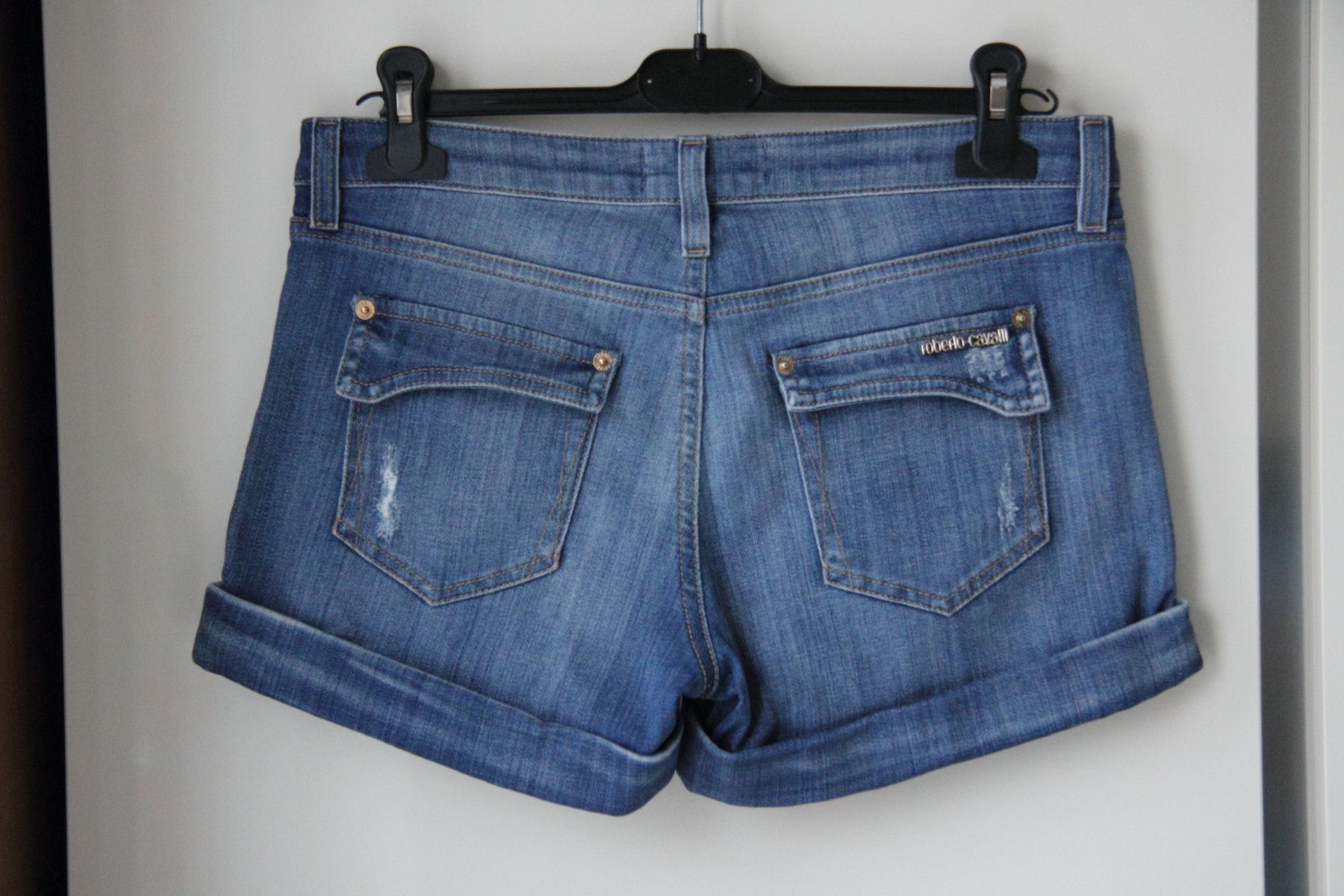 Roberto Cavalli ROBERTO CAVALLI DENIM SHORTS WITH SILK BELT SIZE 42 Size 30" / US 8 / IT 44 - 2 Thumbnail