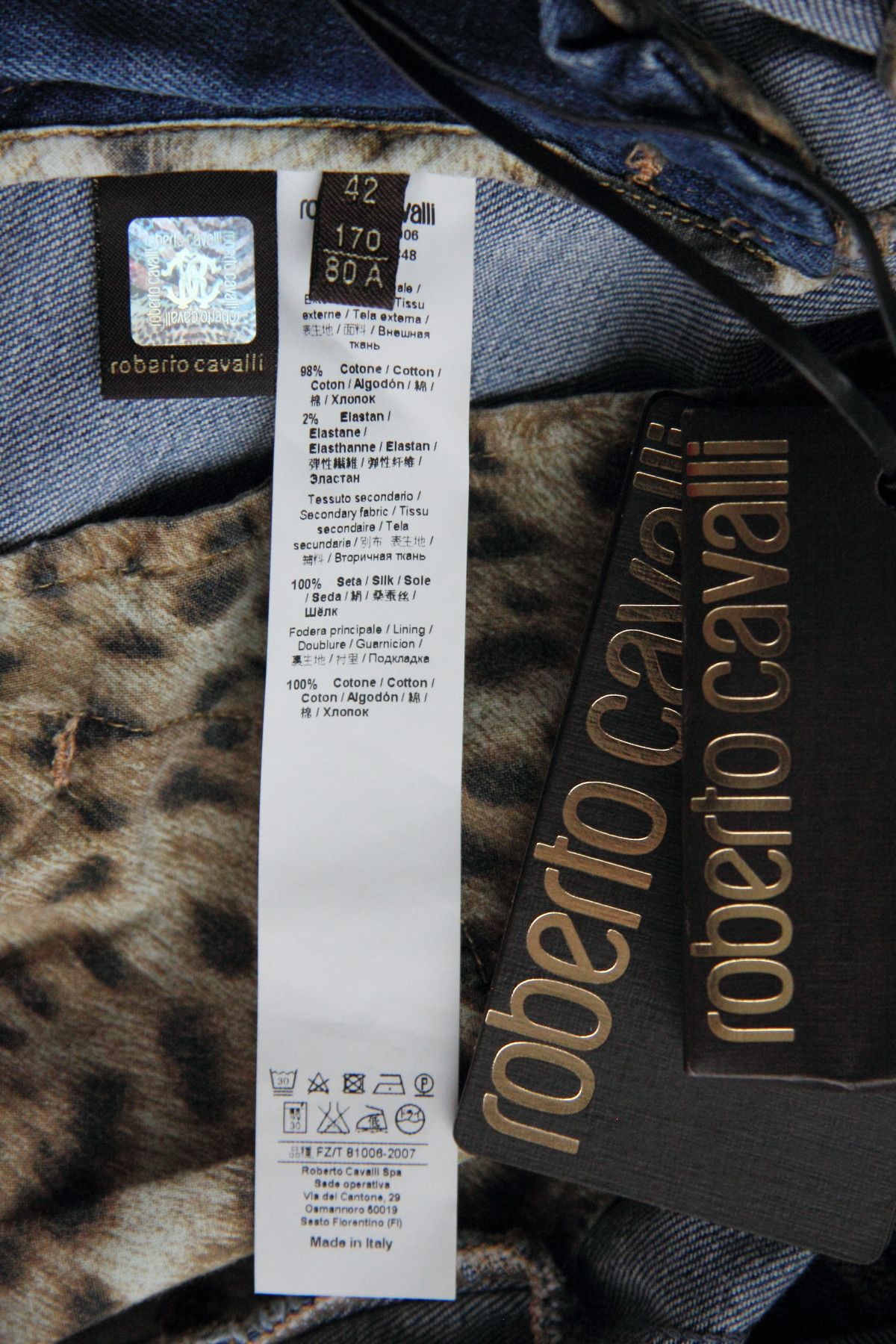 Roberto Cavalli ROBERTO CAVALLI DENIM SHORTS WITH SILK BELT SIZE 42 Size 30" / US 8 / IT 44 - 8 Thumbnail