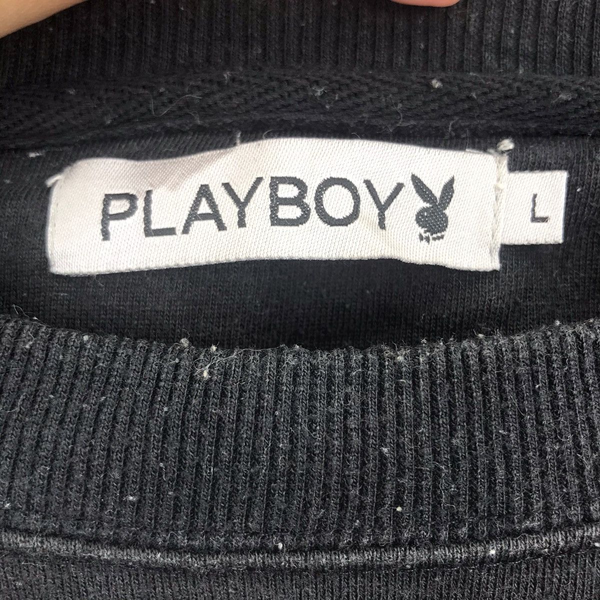 Playboy Vintage PLAYBOY BIG BUNNY Black Sweatshirt Size US L / EU 52-54 / 3 - 4 Thumbnail