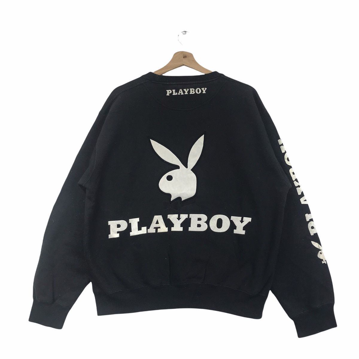 Playboy Vintage PLAYBOY BIG BUNNY Black Sweatshirt Size US L / EU 52-54 / 3 - 5 Thumbnail