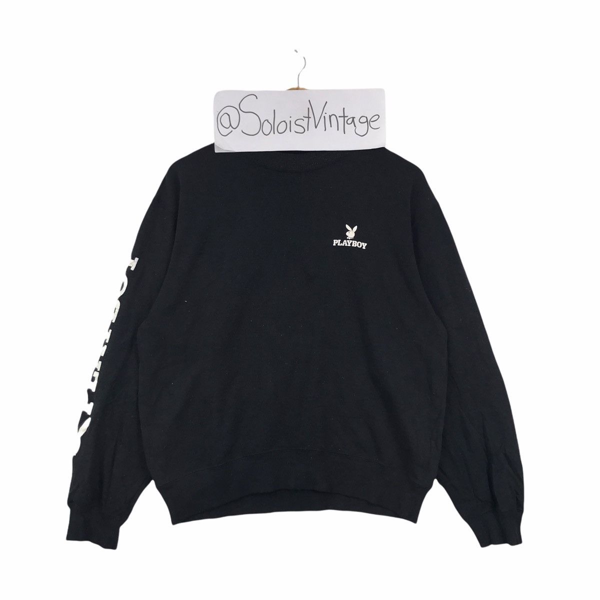 Playboy Vintage PLAYBOY BIG BUNNY Black Sweatshirt Size US M / EU 48-50 / 2 - 1 Thumbnail