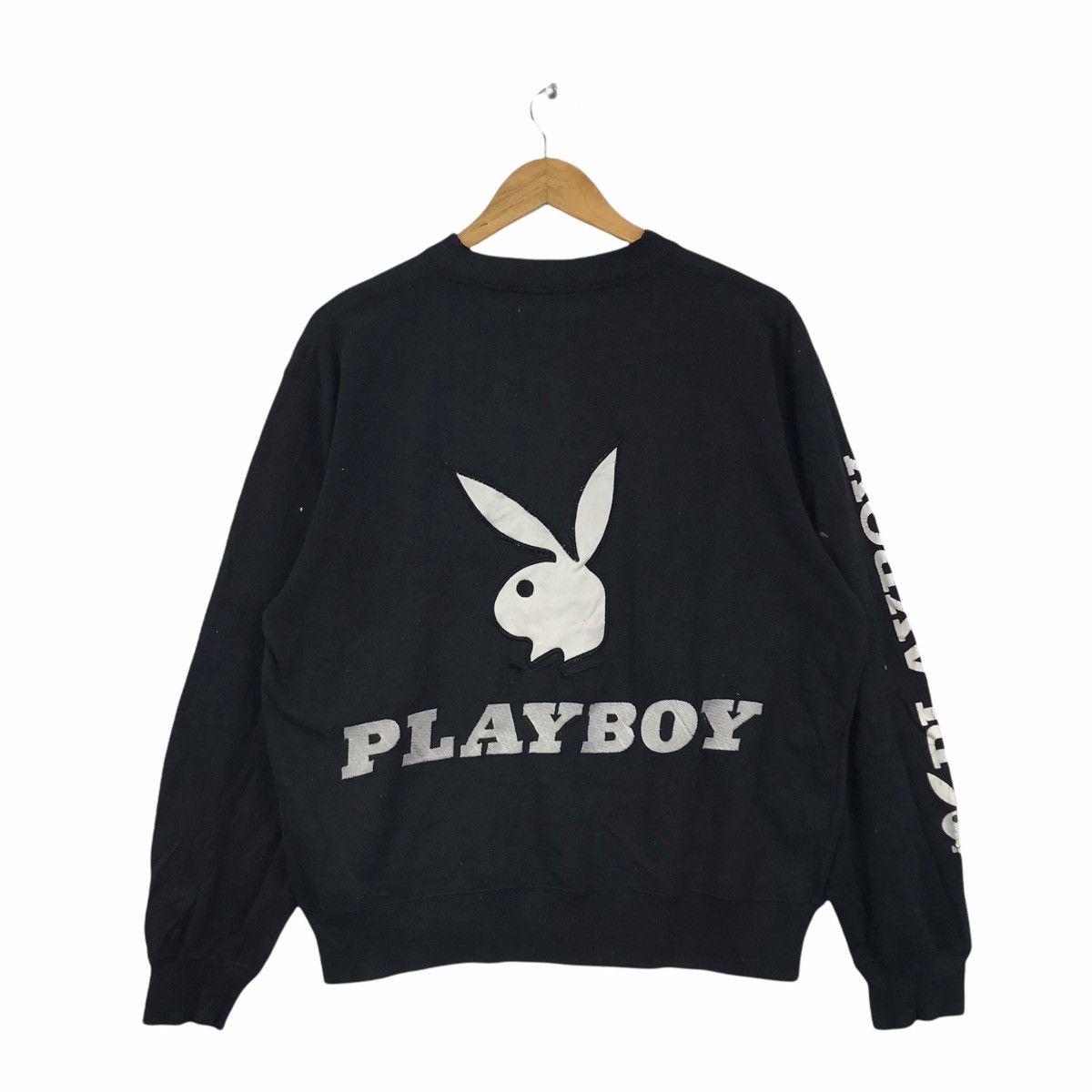 Playboy Vintage PLAYBOY BIG BUNNY Black Sweatshirt Size US M / EU 48-50 / 2 - 2 Thumbnail