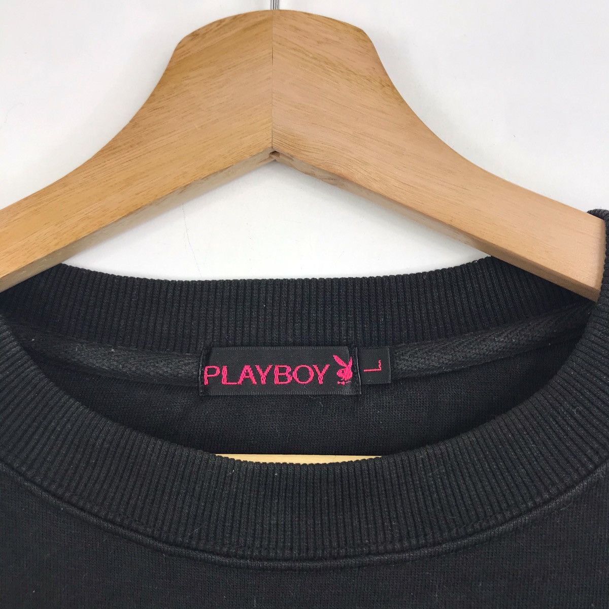 Playboy Vintage 90s PLAYBOY BIG BUNNY Black Sweatshirt Size US L / EU 52-54 / 3 - 3 Thumbnail