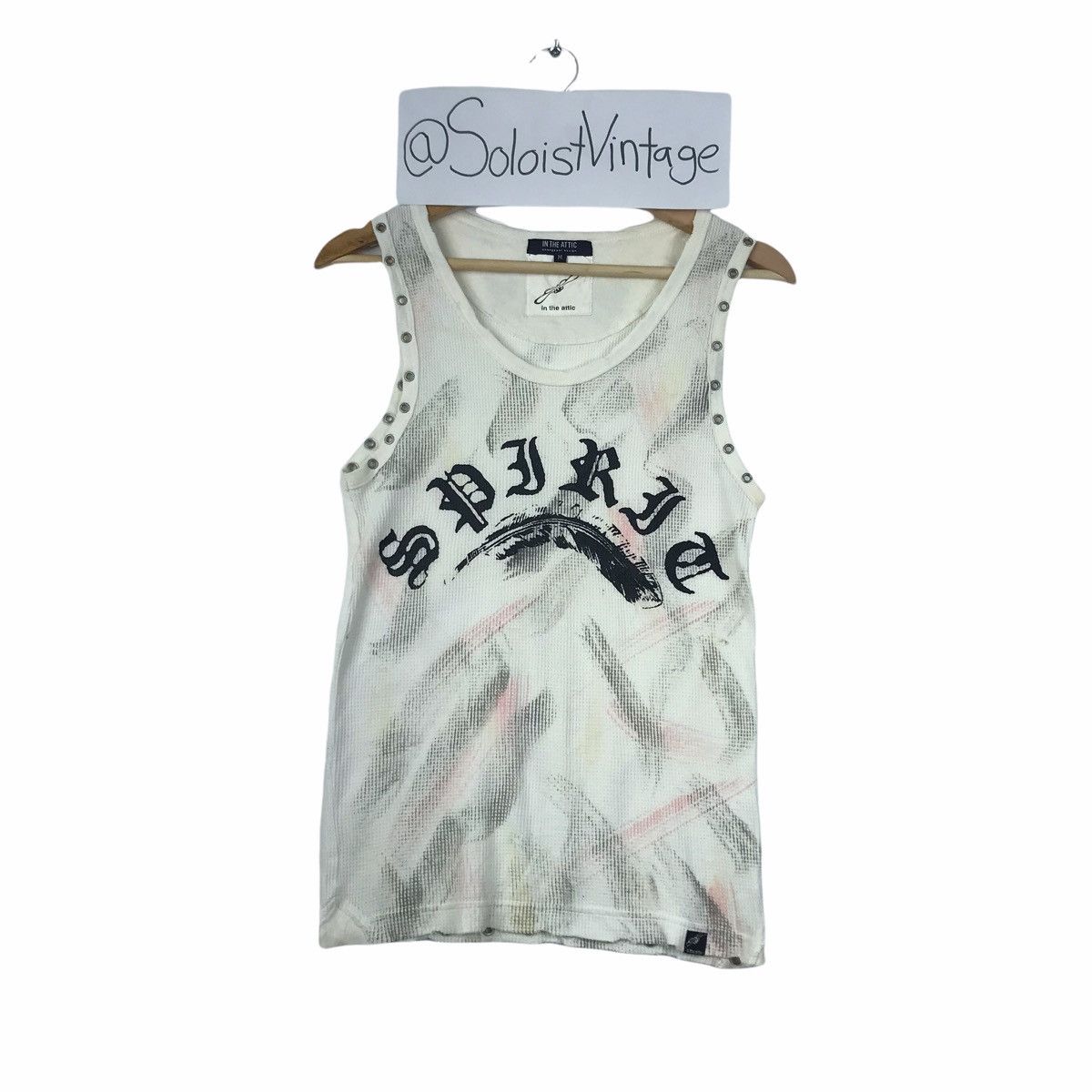 IN THE ATTIC Spirit Japanese Brand White Tank Shirt