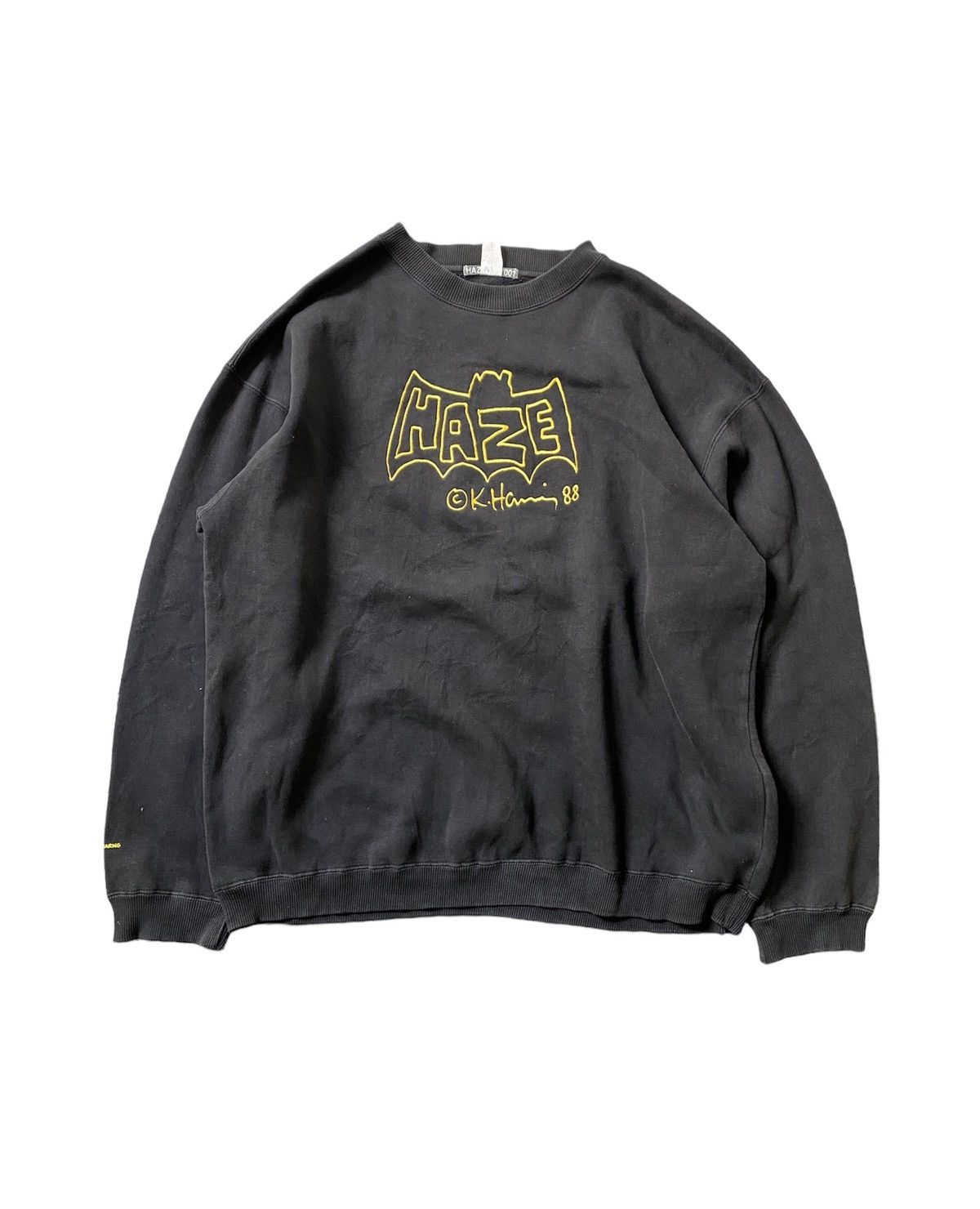 Haze Vtg 90s Haze X K.Haring Bat sweatshirt Size US XL / EU 56 / 4 - 1 Thumbnail