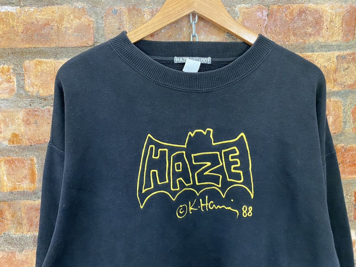 Haze Vtg 90s Haze X K.Haring Bat sweatshirt Size US XL / EU 56 / 4 - 3 Thumbnail