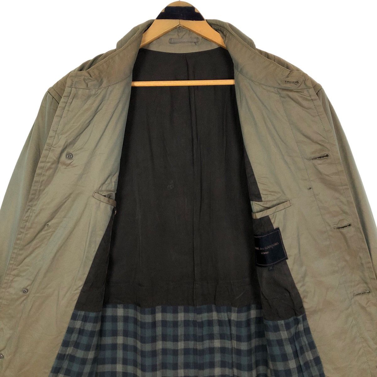 Comme des Garcons Vintage 90s Comme Des Garcons Homme Khaki Sphere Car Coat Size US L / EU 52-54 / 3 - 14 Thumbnail