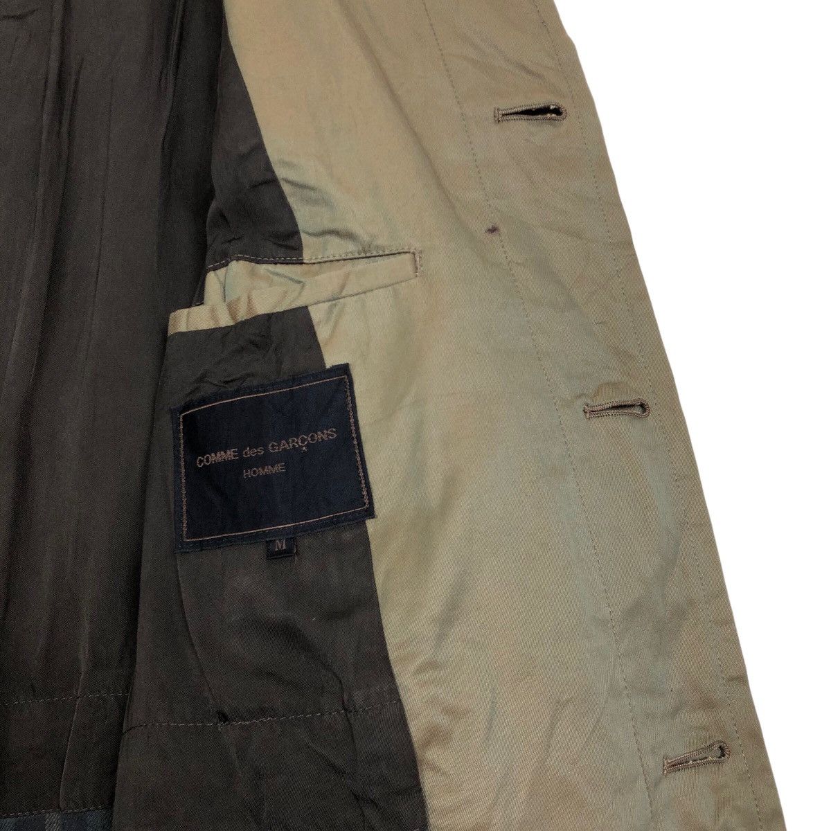 Comme des Garcons Vintage 90s Comme Des Garcons Homme Khaki Sphere Car Coat Size US L / EU 52-54 / 3 - 15 Thumbnail