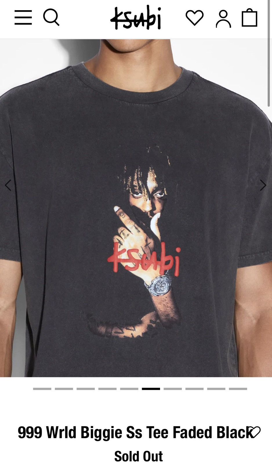 999 Club × Ksubi 999 WRLD Biggie Short-Sleeve Tee Faded Black Size US XS / EU 42 / 0 - 14 Thumbnail