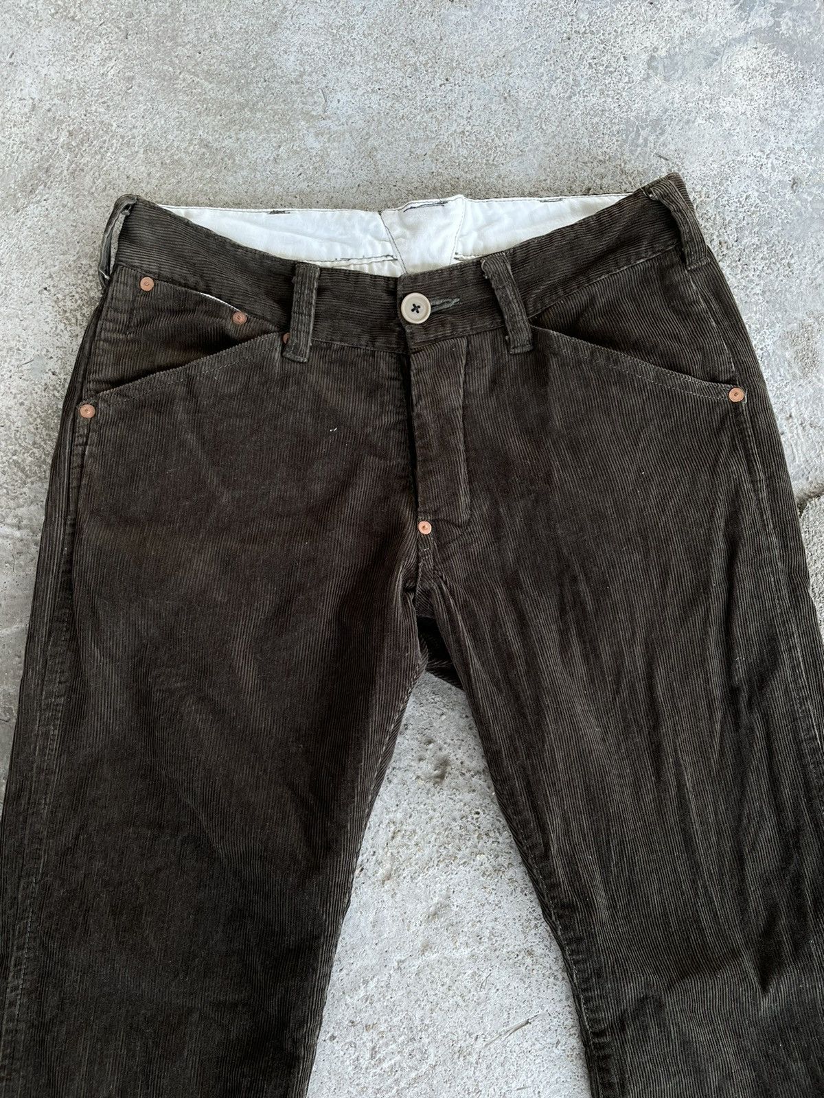 Japanese Brand Lazy Bones corduroy bootcut flare smile pocket pant Size US 31 - 3 Thumbnail