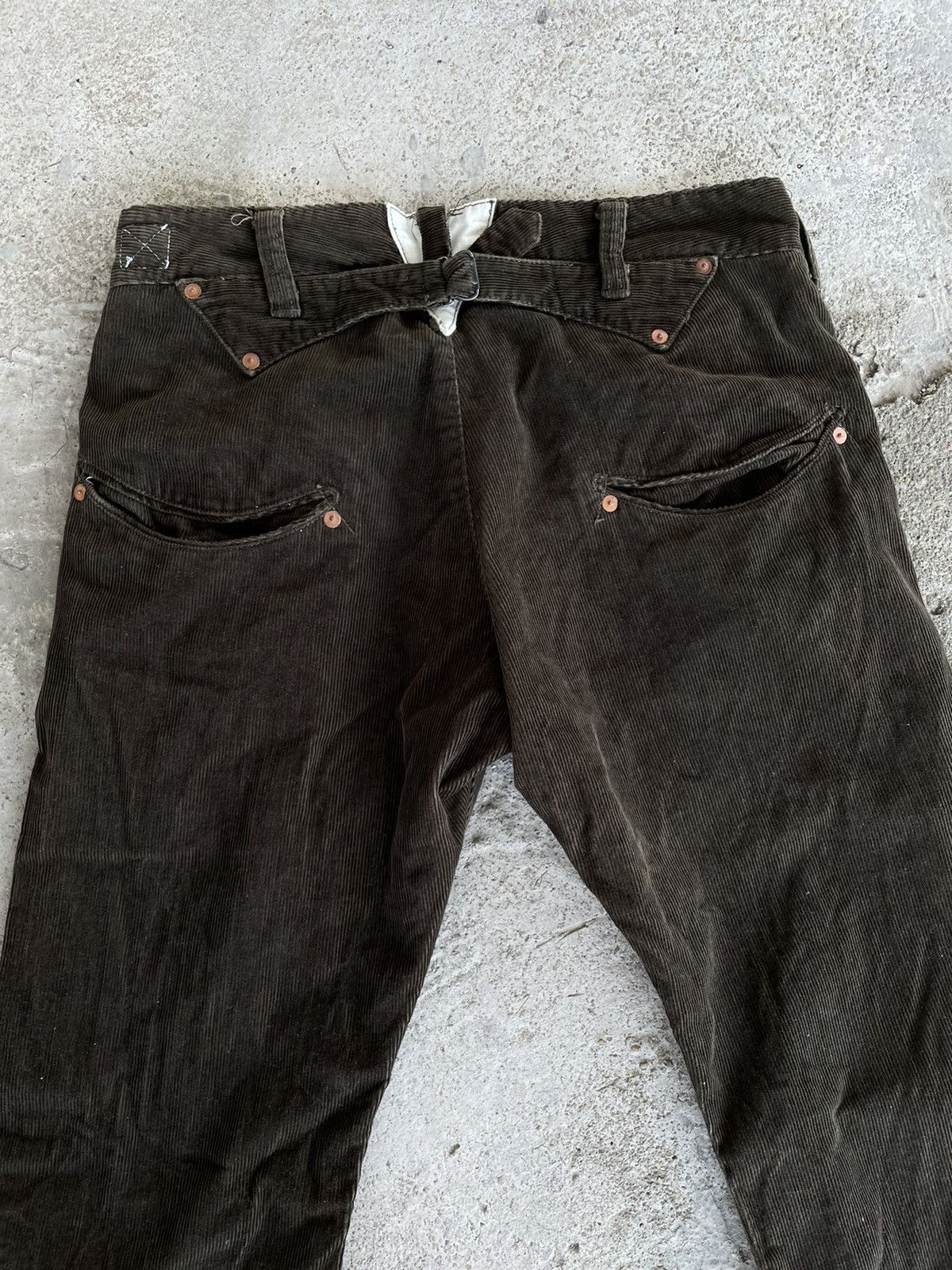 Japanese Brand Lazy Bones corduroy bootcut flare smile pocket pant Size US 31 - 5 Thumbnail