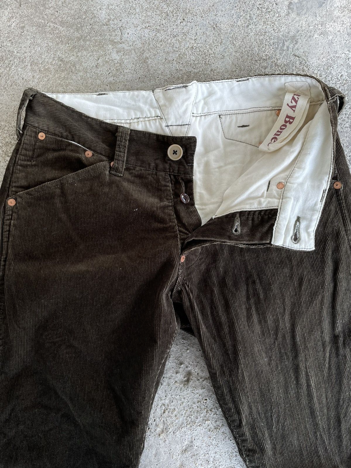 Japanese Brand Lazy Bones corduroy bootcut flare smile pocket pant Size US 31 - 4 Thumbnail