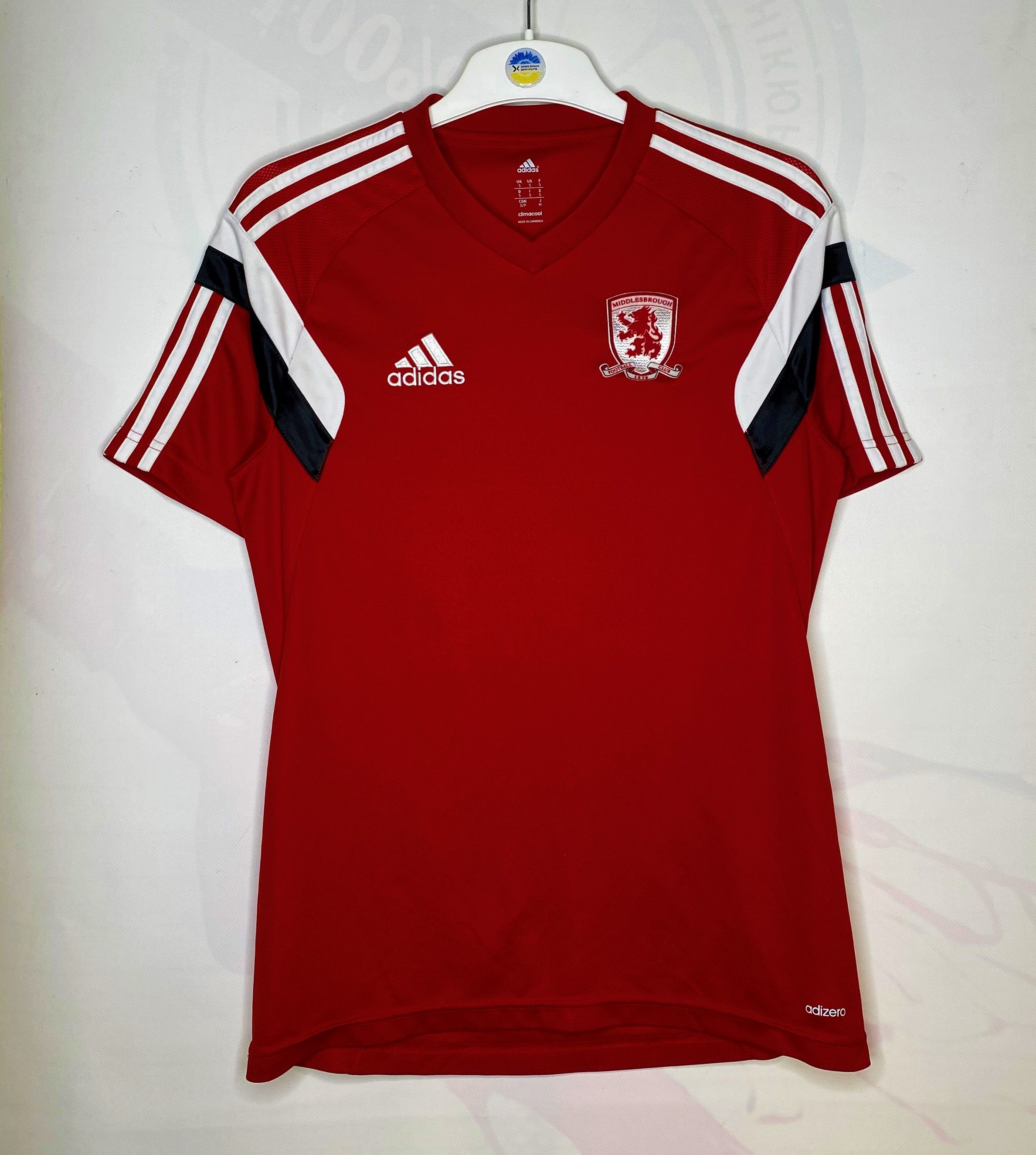 Adidas × UEFA MIDDLESBROUGH 2014 2015 TRAINING FOOTBALL SHIRT SOCCER Size US S / EU 44-46 / 1 - 1 Thumbnail