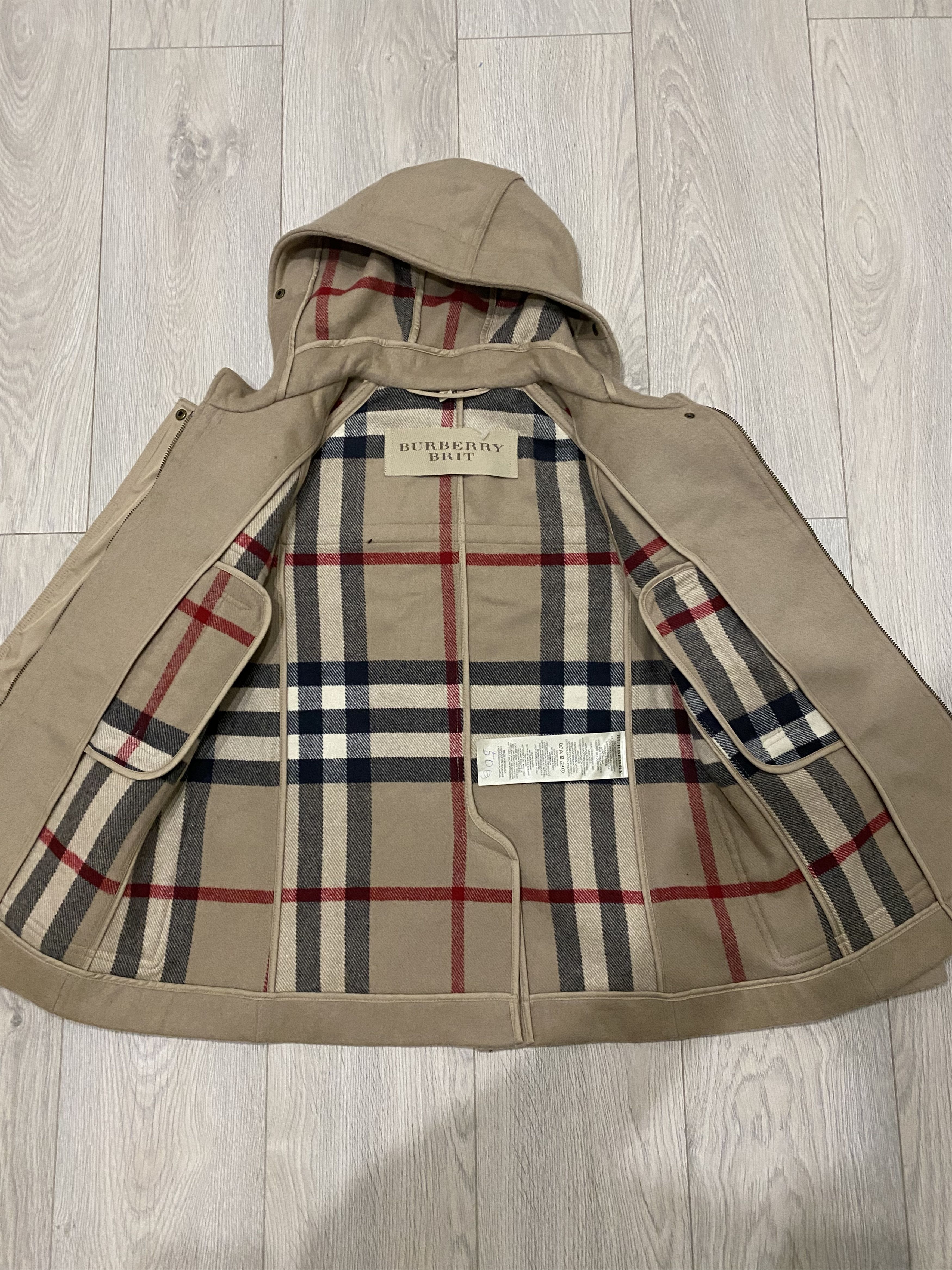 Burberry Burberry Brit Nova Check Wool Duffle Jacket Size Us 4 Size S / US 4 / IT 40 - 1 Thumbnail