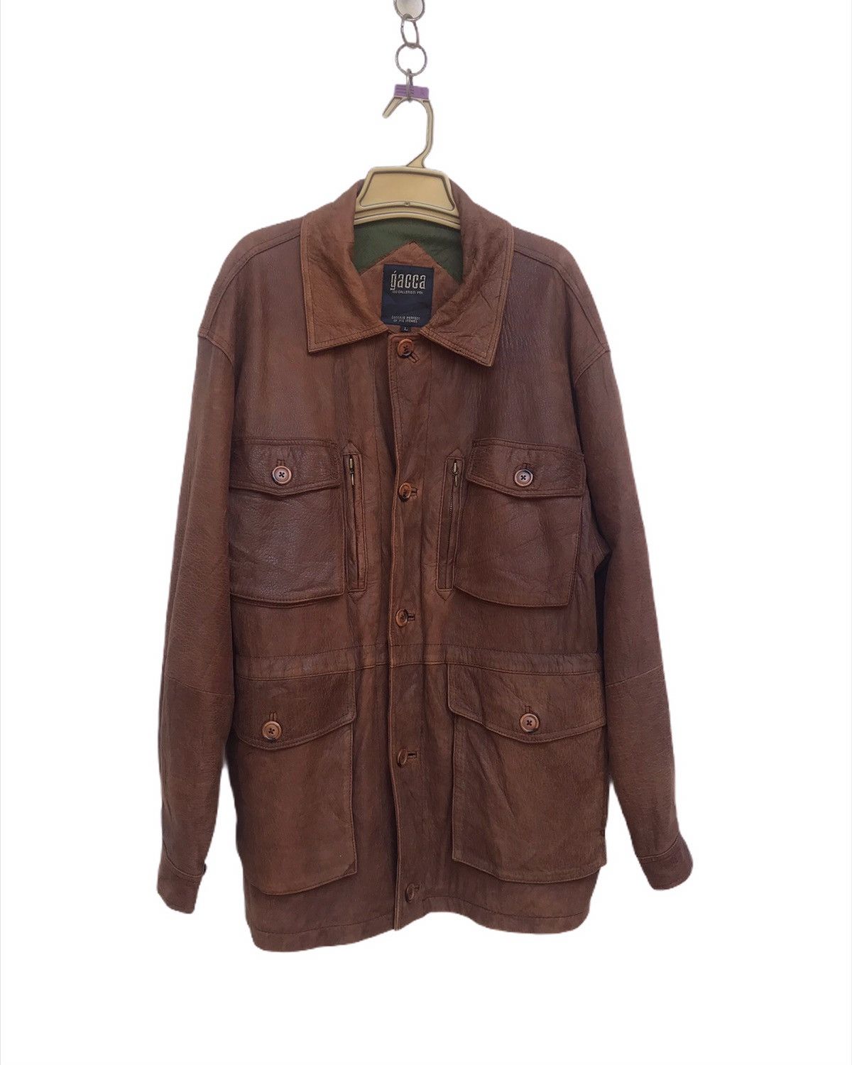 Vintage 🔥Gacca Faux Sheep Skin Multy Big Pocket Jacket Size US L / EU 52-54 / 3 - 1 Thumbnail