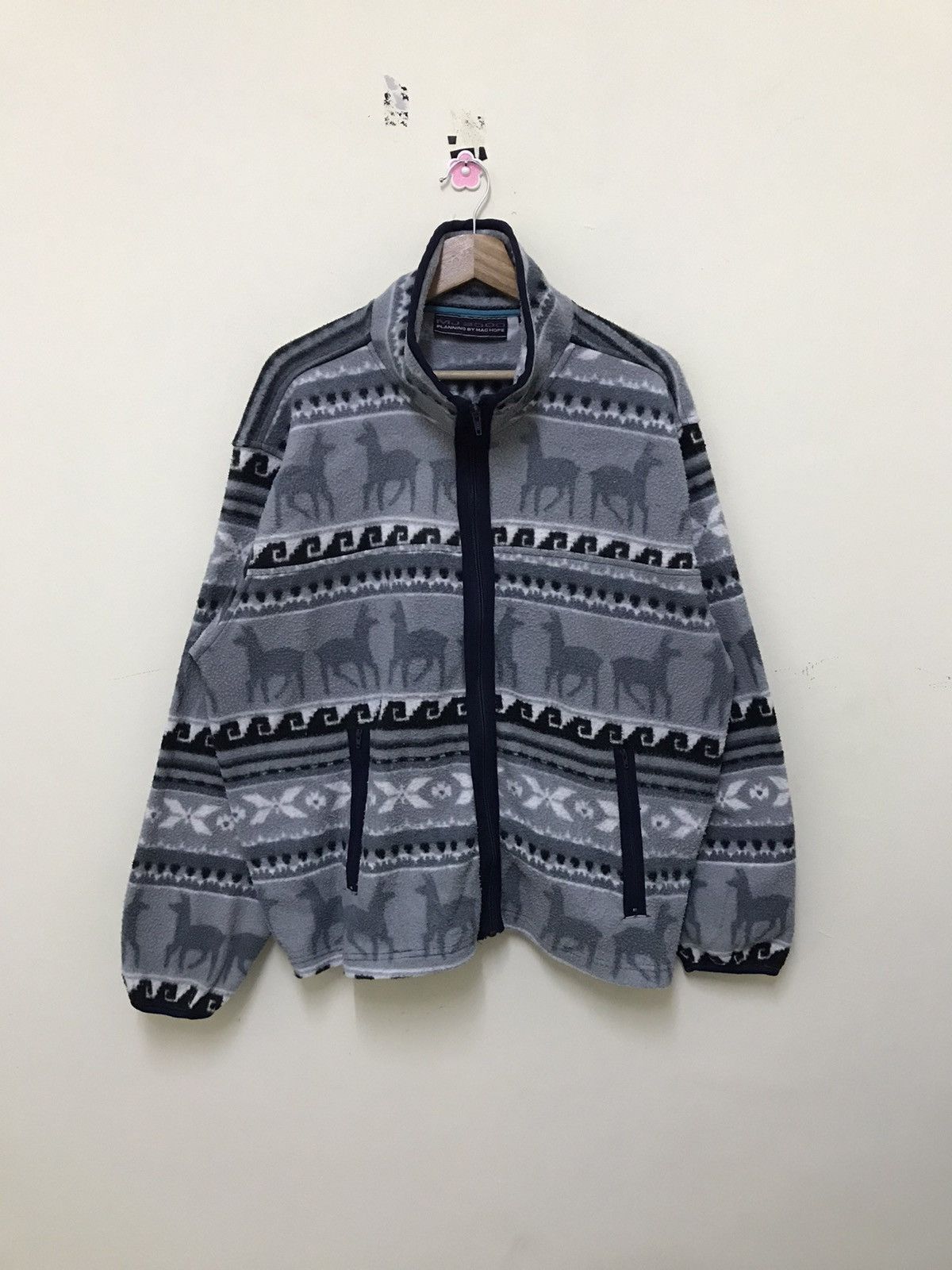 Habitat × Vintage Vintage MJ2000 Planning by Machope Fleece Sweater Size US L / EU 52-54 / 3 - 6 Thumbnail