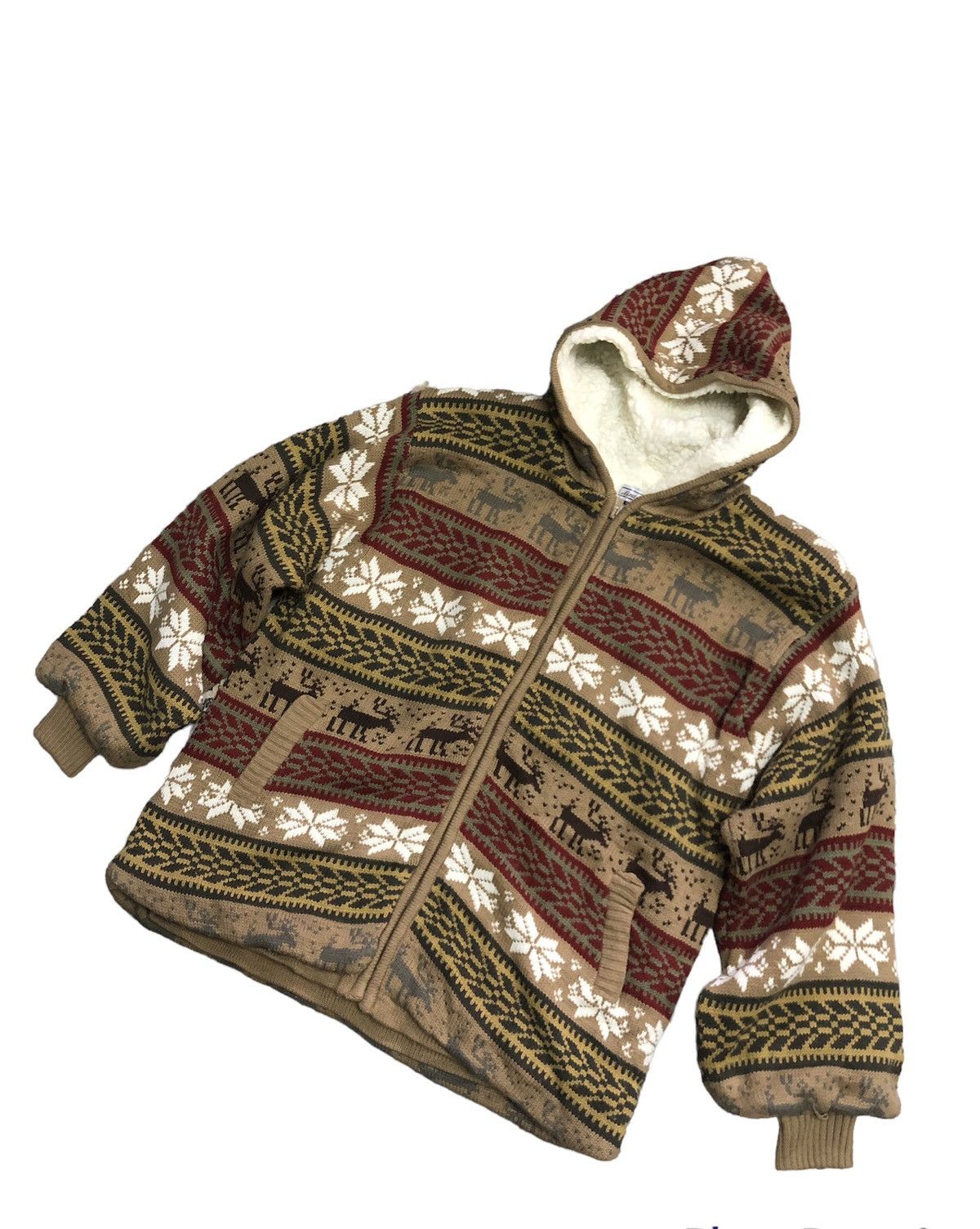 Vintage Vintage Andolo Coloured Knit Sherpa Sweater Hoodie Size US M / EU 48-50 / 2 - 10 Thumbnail