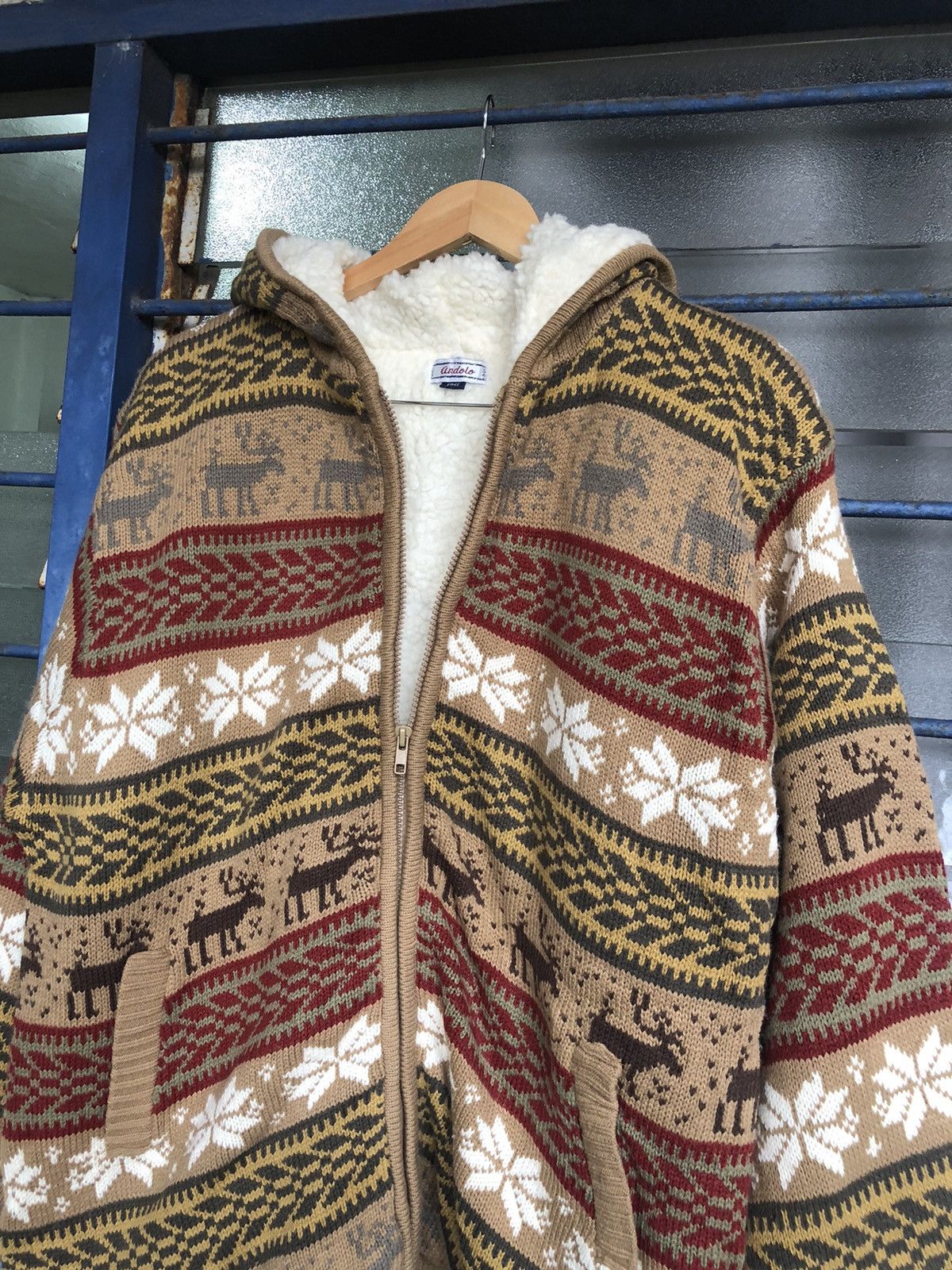 Vintage Vintage Andolo Coloured Knit Sherpa Sweater Hoodie Size US M / EU 48-50 / 2 - 5 Thumbnail