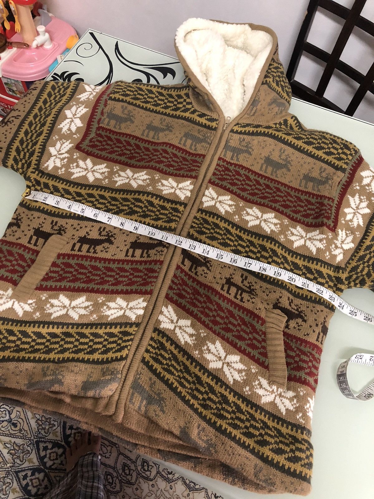 Vintage Vintage Andolo Coloured Knit Sherpa Sweater Hoodie Size US M / EU 48-50 / 2 - 16 Thumbnail