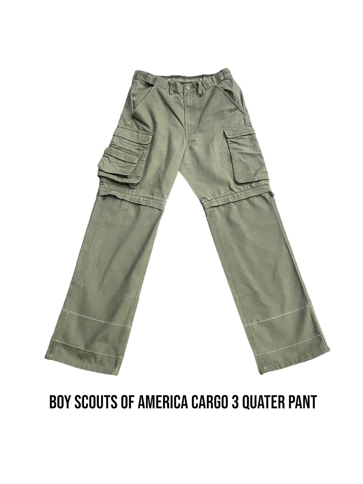 image of Military Boy Scouts Of America Cargo Short Trouser in Green, Men's (Size 32)