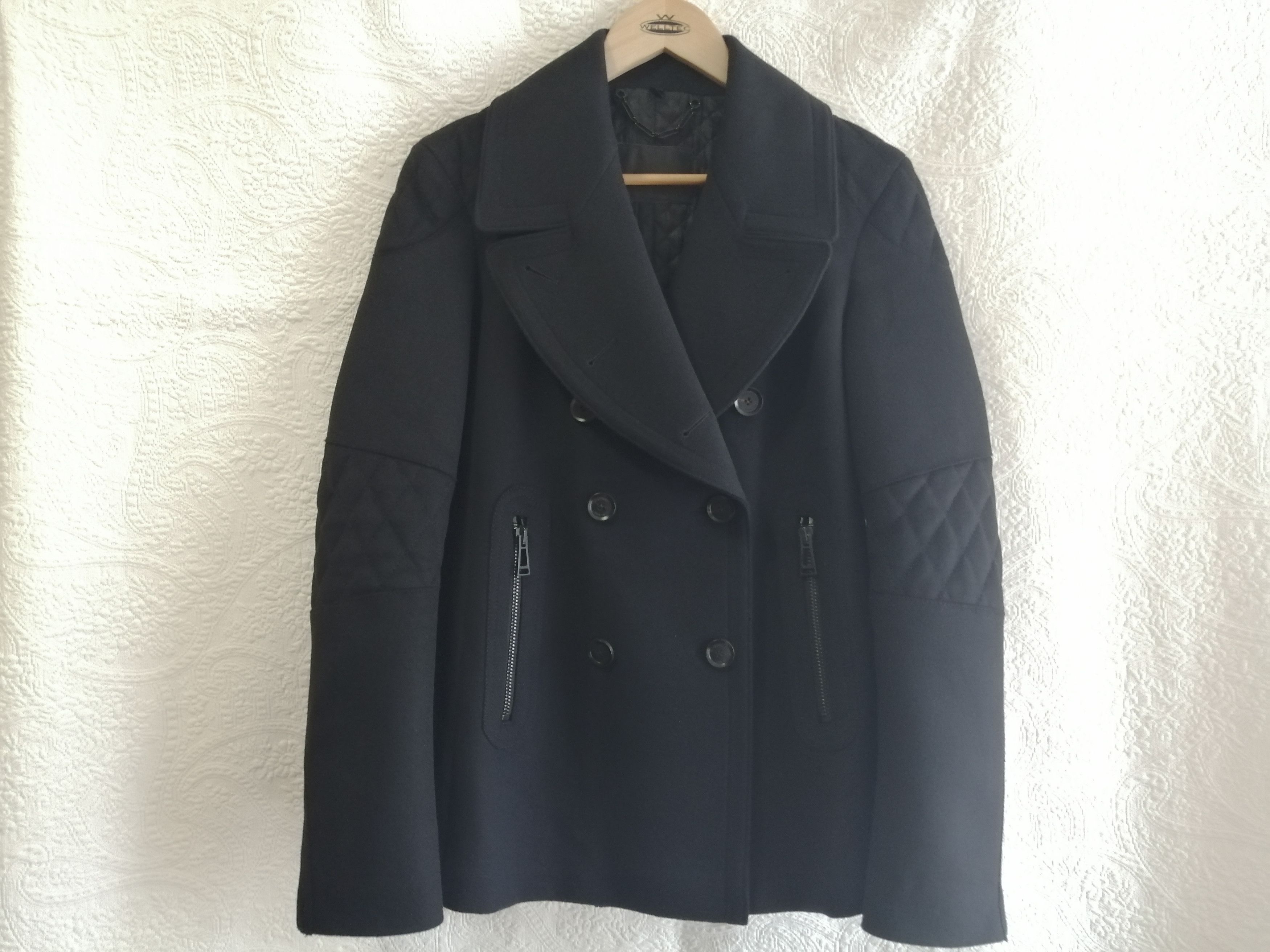 Sasson Collection Charcoal Gray Wool Cashmere Peacoat Polo Coat shops Mens M USA 80s