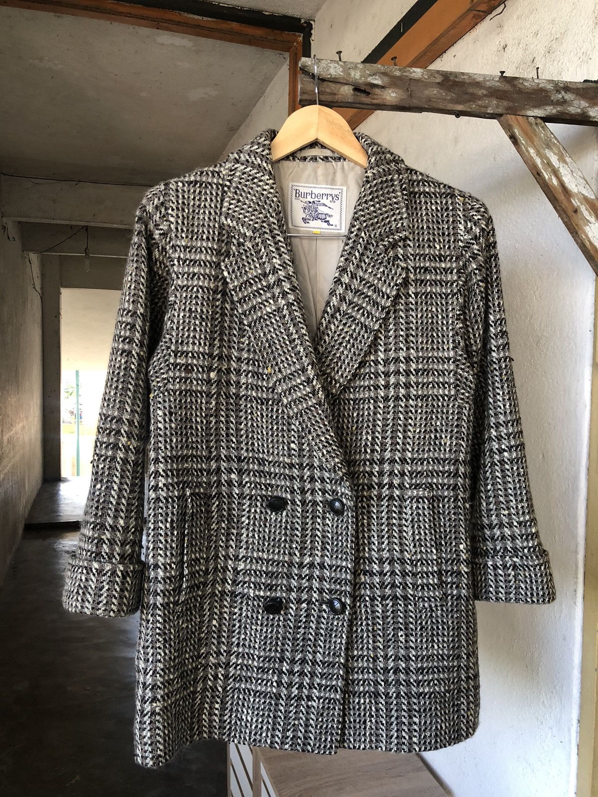 Burberry Vintage 90s Burberry Checked Tweed Wool Jacket Size L / US 10 / IT 46 - 9 Thumbnail