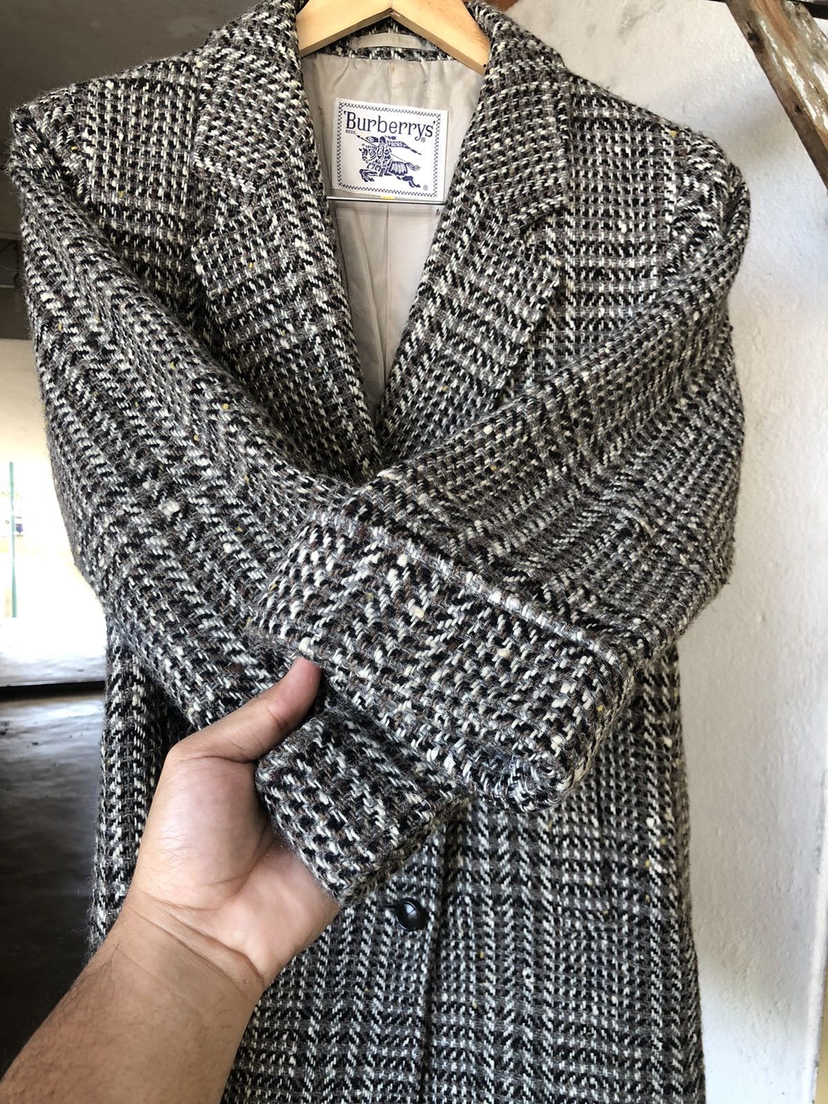 Burberry Vintage 90s Burberry Checked Tweed Wool Jacket Size L / US 10 / IT 46 - 14 Thumbnail