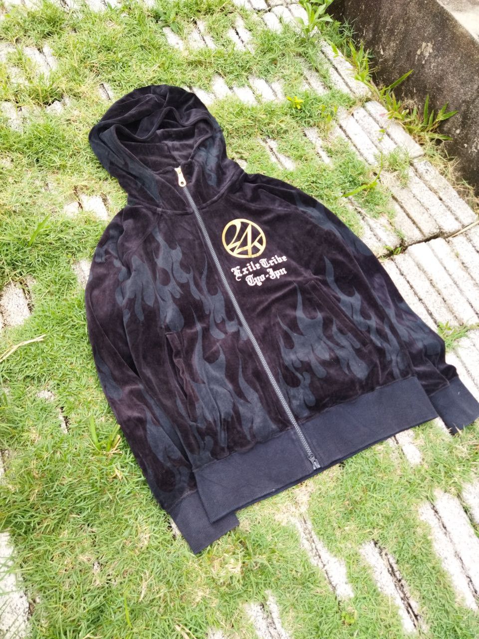 Japanese Brand Japanese 24 Karats Flame Velvet Hoodie Size US M / EU 48-50 / 2 - 3 Thumbnail