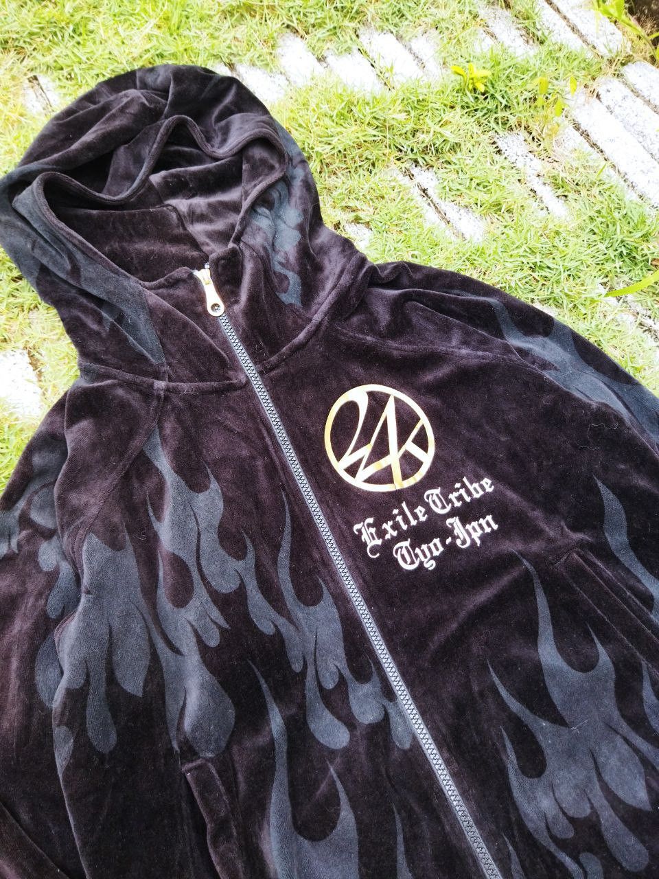 Japanese Brand Japanese 24 Karats Flame Velvet Hoodie Size US M / EU 48-50 / 2 - 4 Thumbnail