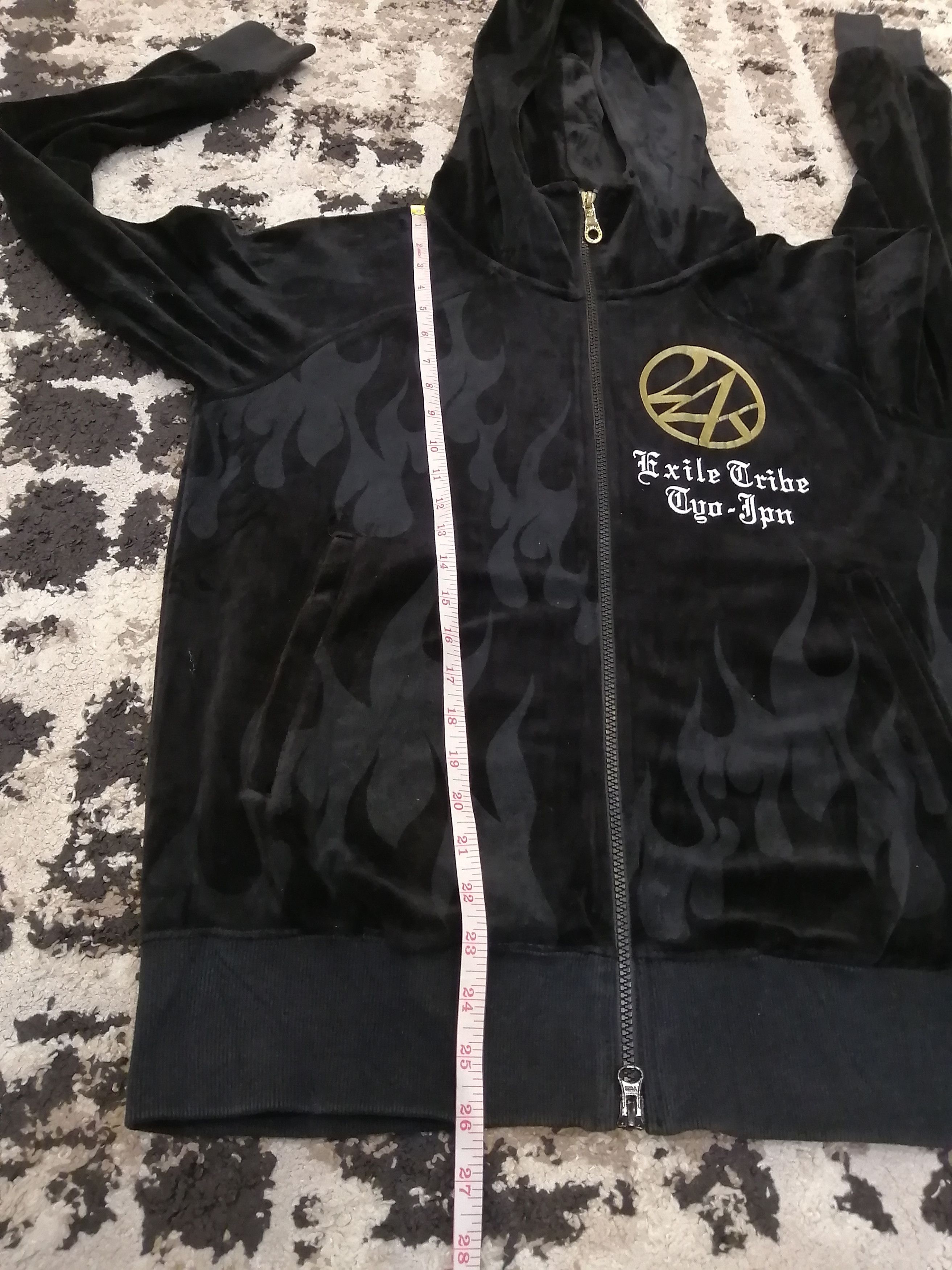 Japanese Brand Japanese 24 Karats Flame Velvet Hoodie Size US M / EU 48-50 / 2 - 15 Thumbnail