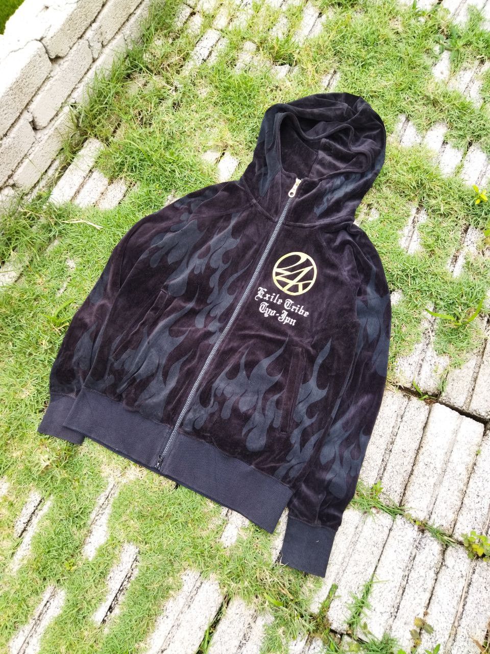Japanese Brand Japanese 24 Karats Flame Velvet Hoodie Size US M / EU 48-50 / 2 - 2 Thumbnail