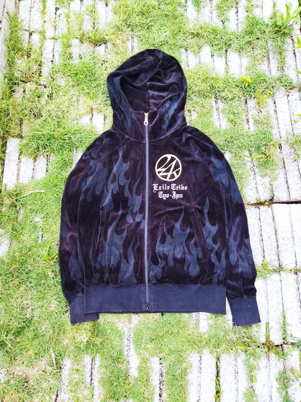 Japanese Brand Japanese 24 Karats Flame Velvet Hoodie Size US M / EU 48-50 / 2 - 1 Thumbnail