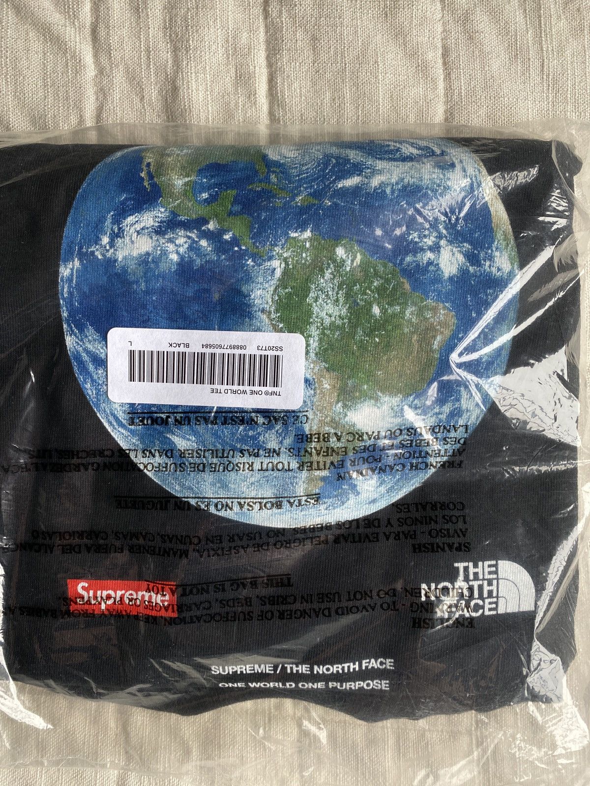 Supreme × The North Face Supreme / North Face One World Tee (SS20