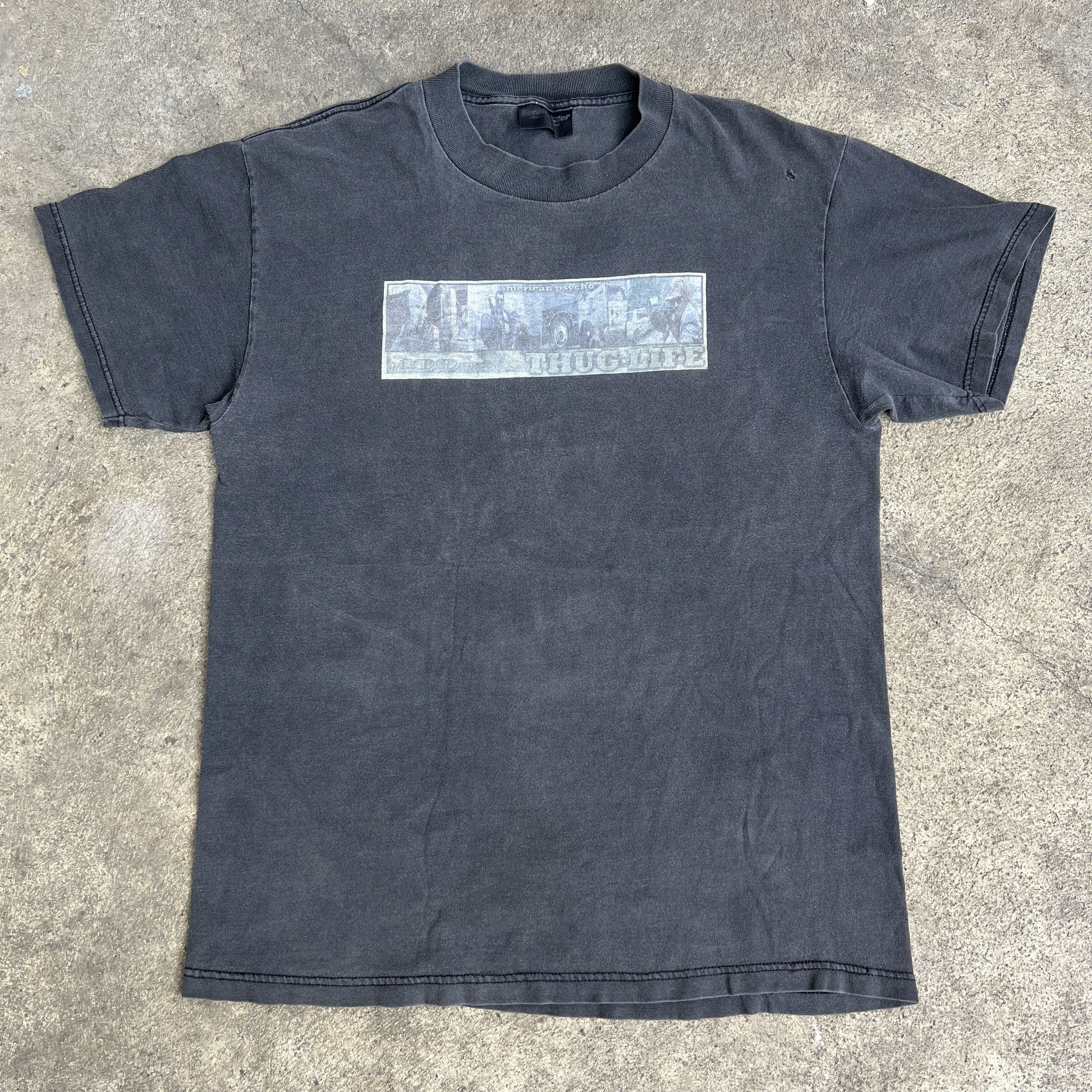 Vintage Vtg Serial killer American Psycho Thug Life Faded Thrashed Size US L / EU 52-54 / 3 - 2 Thumbnail