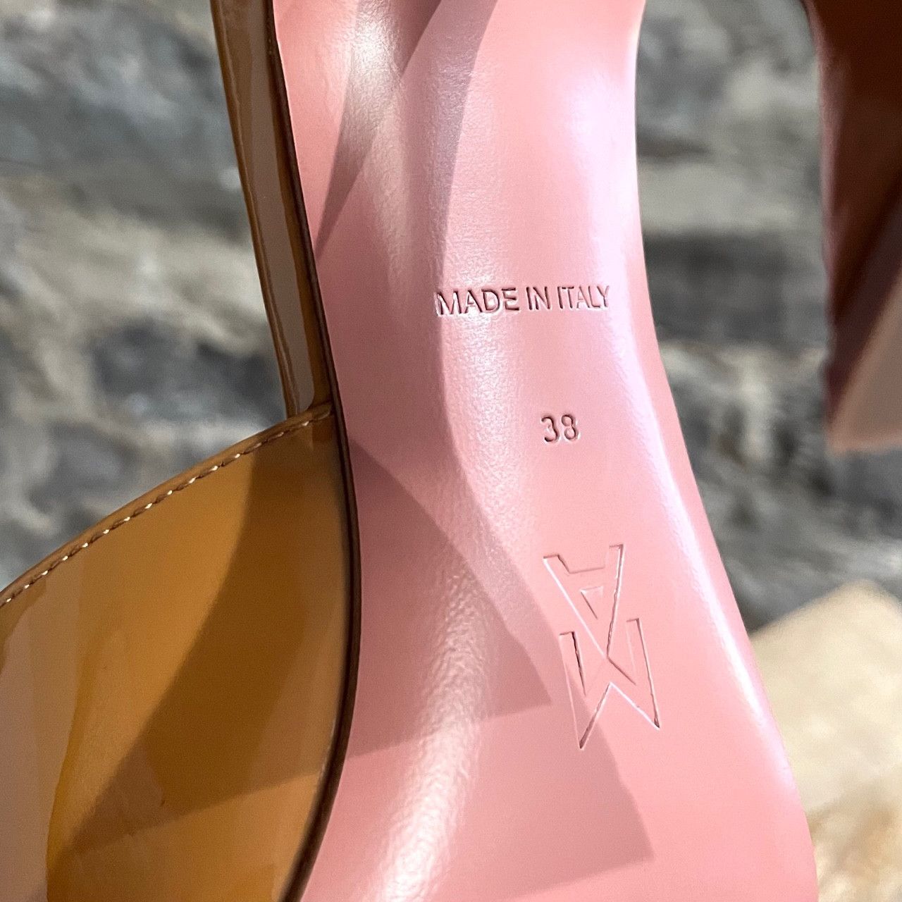 Amina Muaddi Amina Muaddi Caramel Patent Lupita Slipper Sandals Size US 8 / IT 38 - 10 Thumbnail