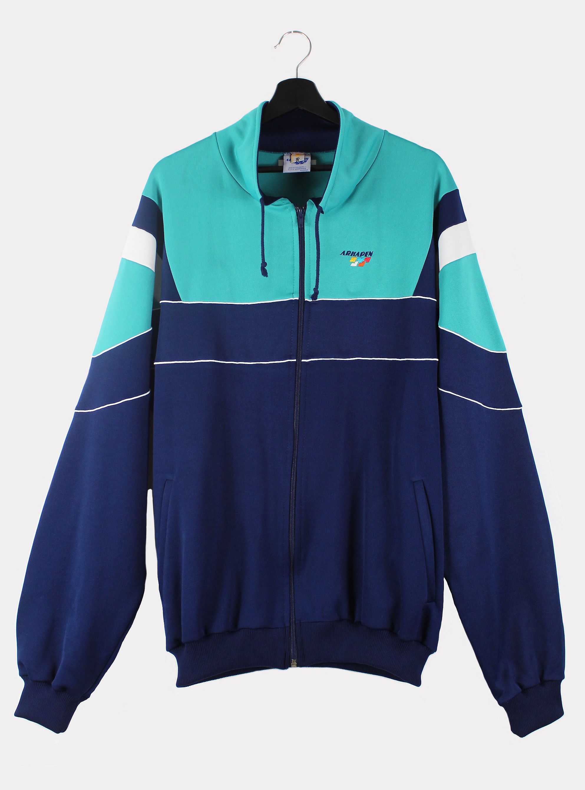 Vintage NOS 90s vintage ARKAPEN Madrid track jacket OG DS Spain Size US XL / EU 56 / 4 - 1 Thumbnail