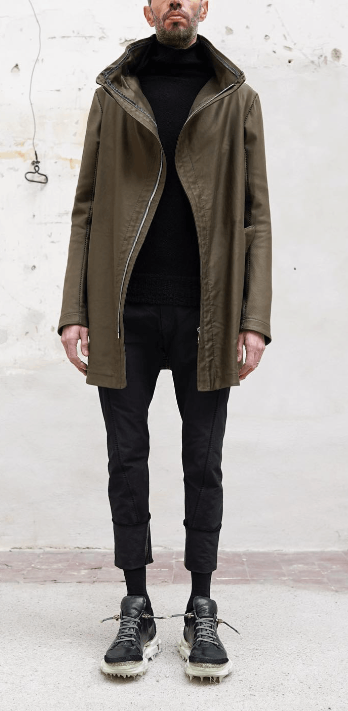 image of Carol Christian Poell Wipeco/8 Dead End Parka Size 46 in Khaki, Men's