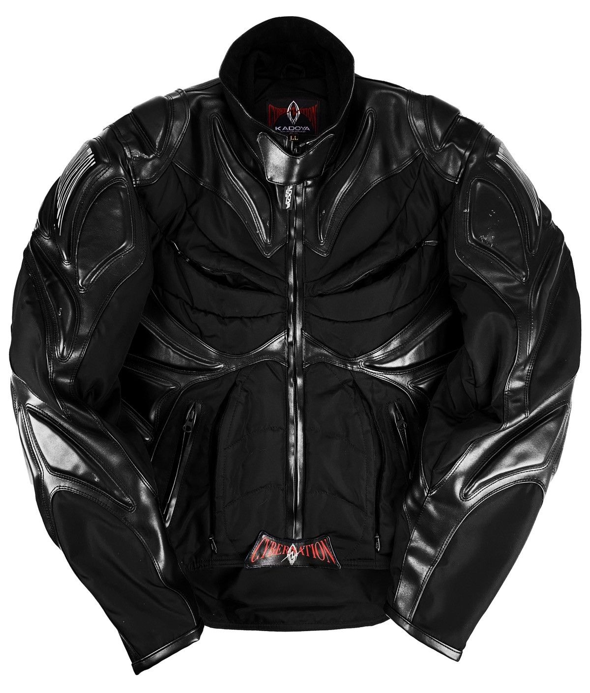 Vintage 90s Kadoya ‘Cybernation’ Geometric PVC Leather Biker Jacket