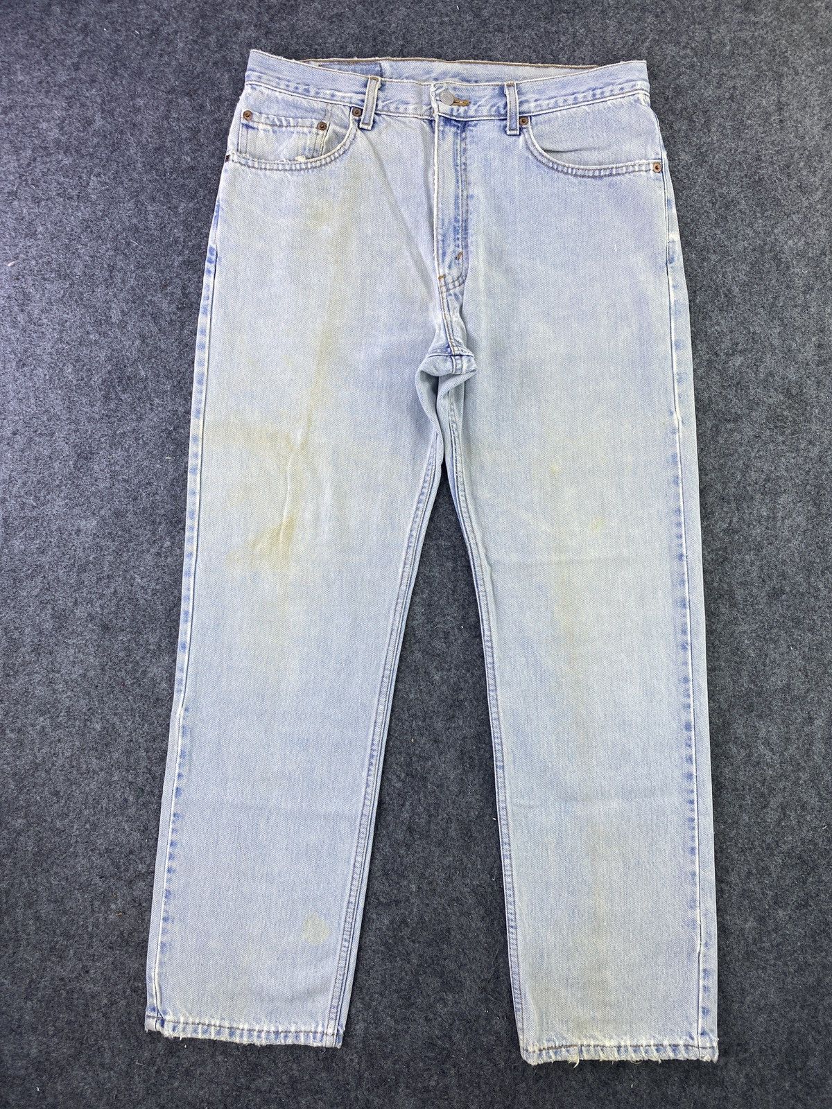 Jean 90s Vintage Levis 505 Faded Blue Jeans - J544 Size US 34 / EU 50 - 1 Thumbnail