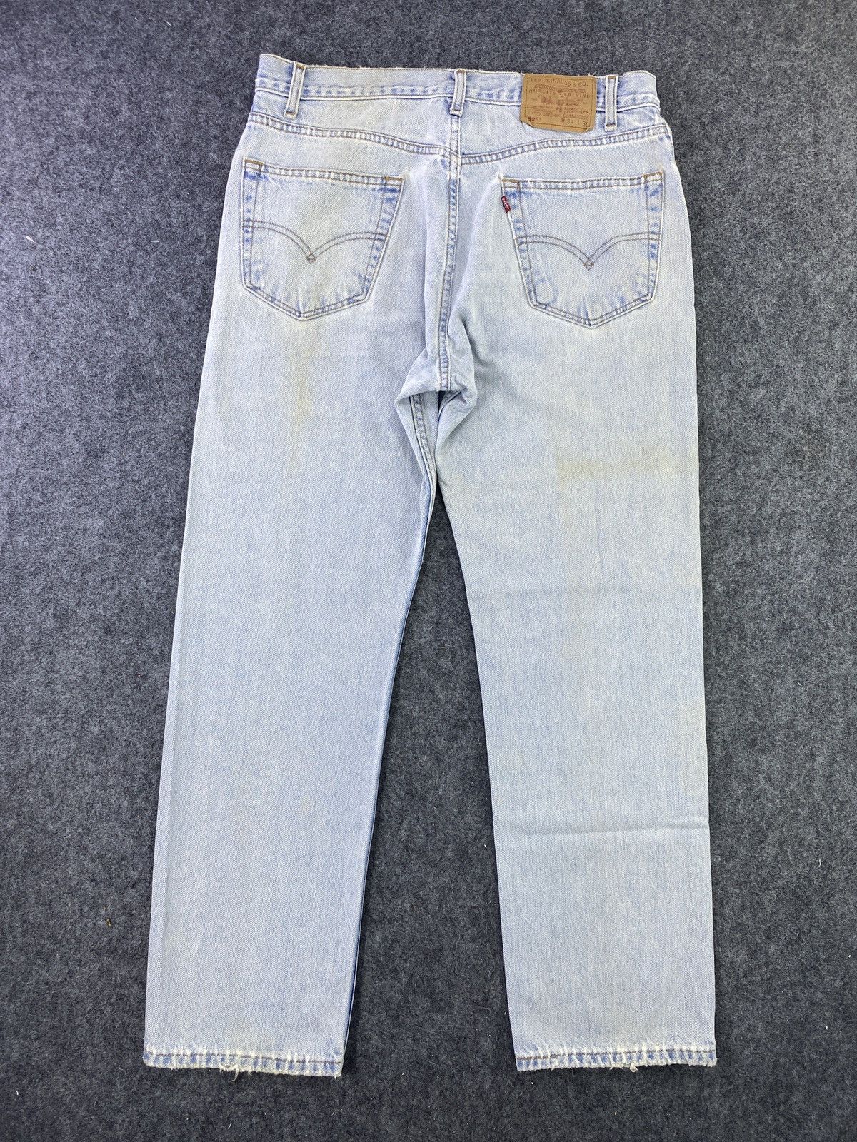 Jean 90s Vintage Levis 505 Faded Blue Jeans - J544 Size US 34 / EU 50 - 3 Thumbnail